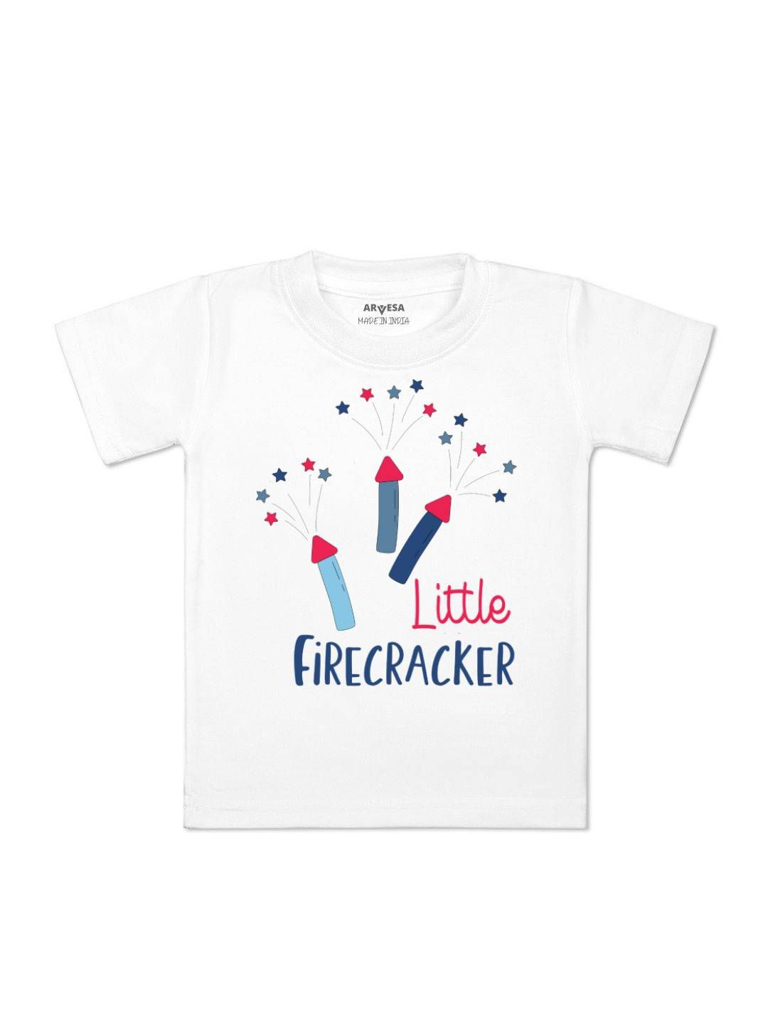 

Arvesa First Diwali Printed Kids Unisex T-shirt, White