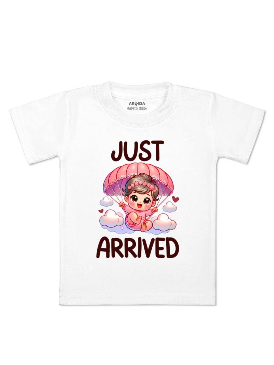 

Arvesa One Month Baby Boy Printed Kids Tshirt, White