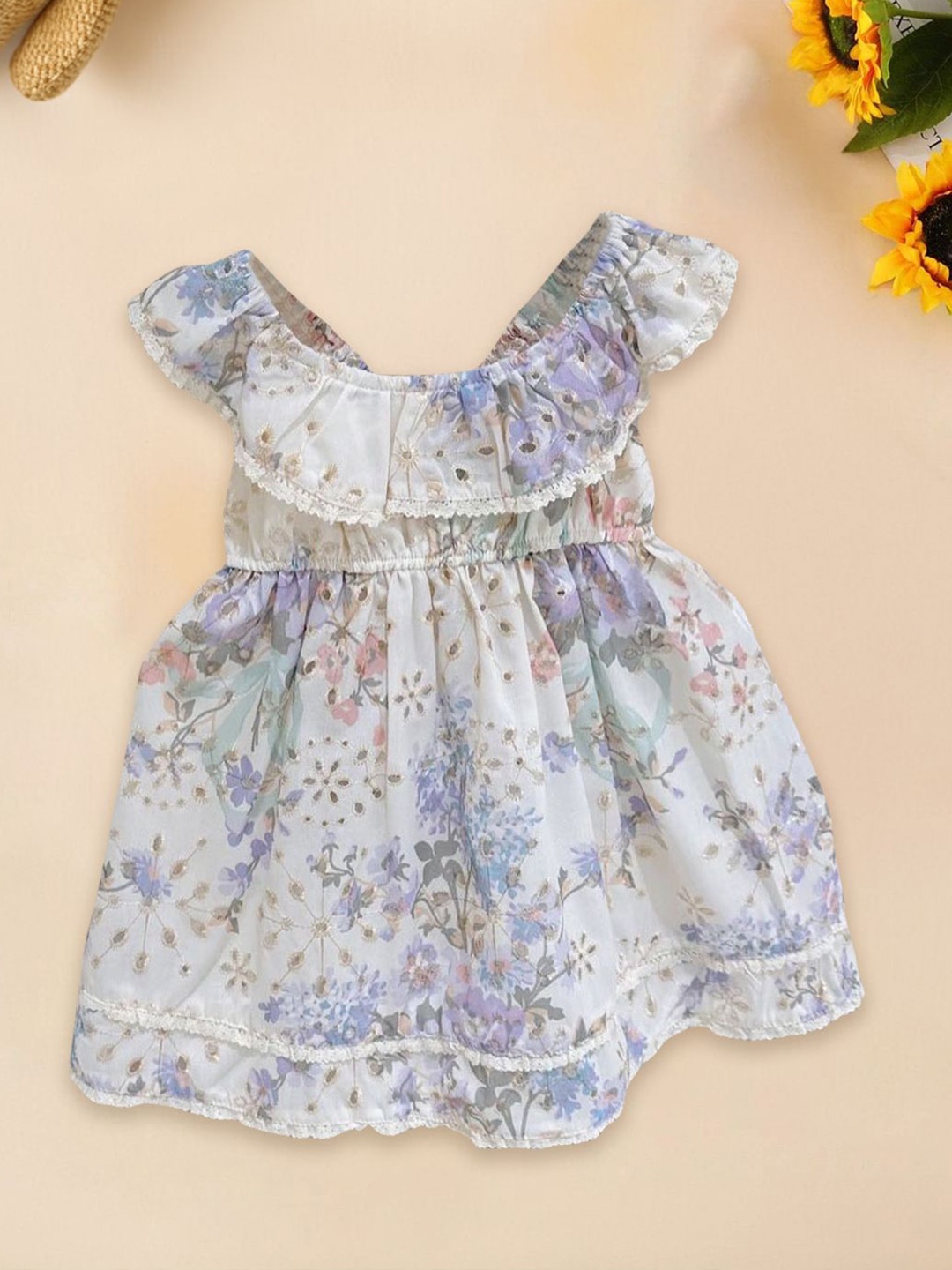 

FOREVER FRIDAY Floral Print A-Line Dress, White