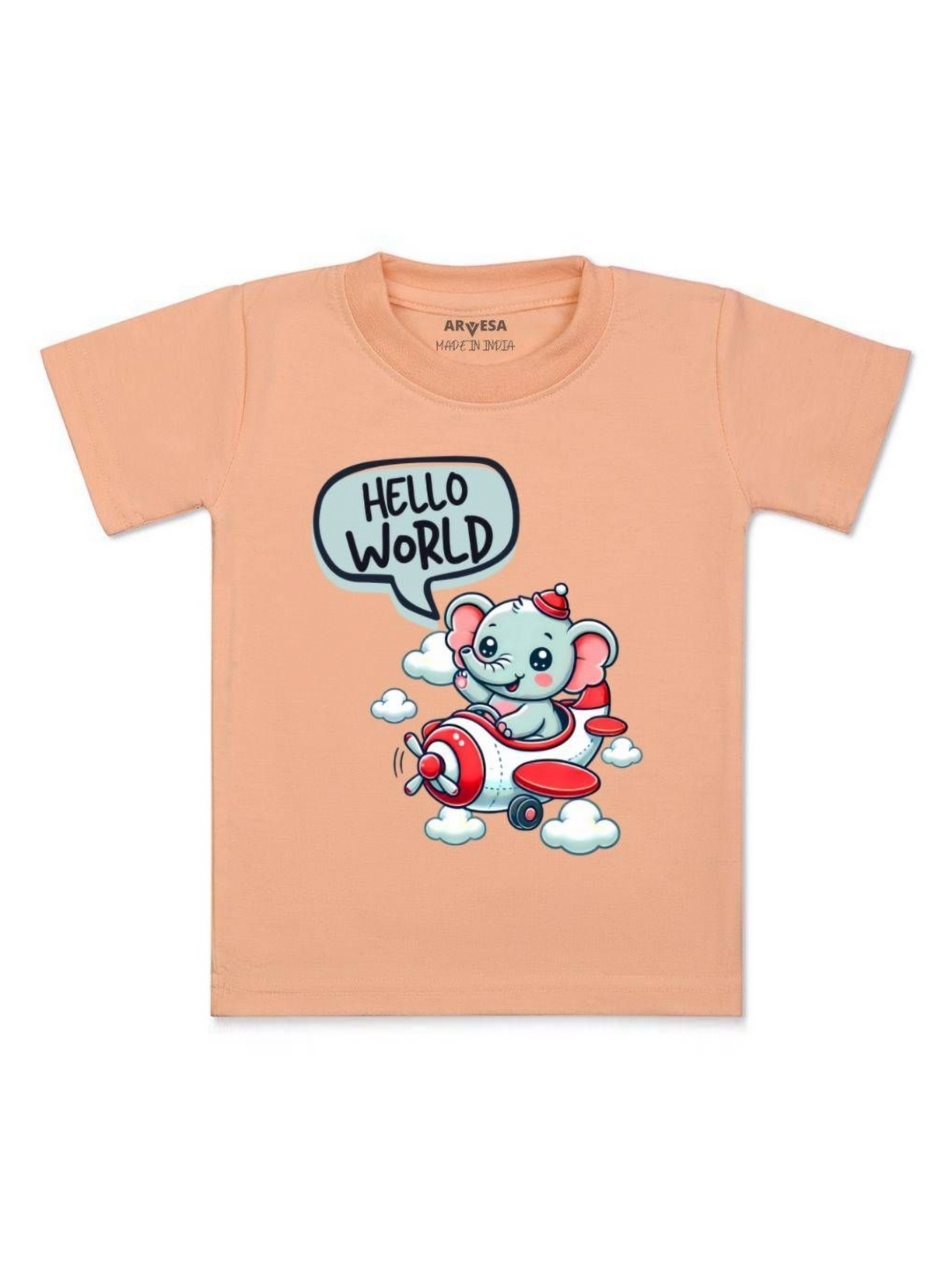 

Arvesa One Month Baby Boy Printed Kids Tshirt, Peach