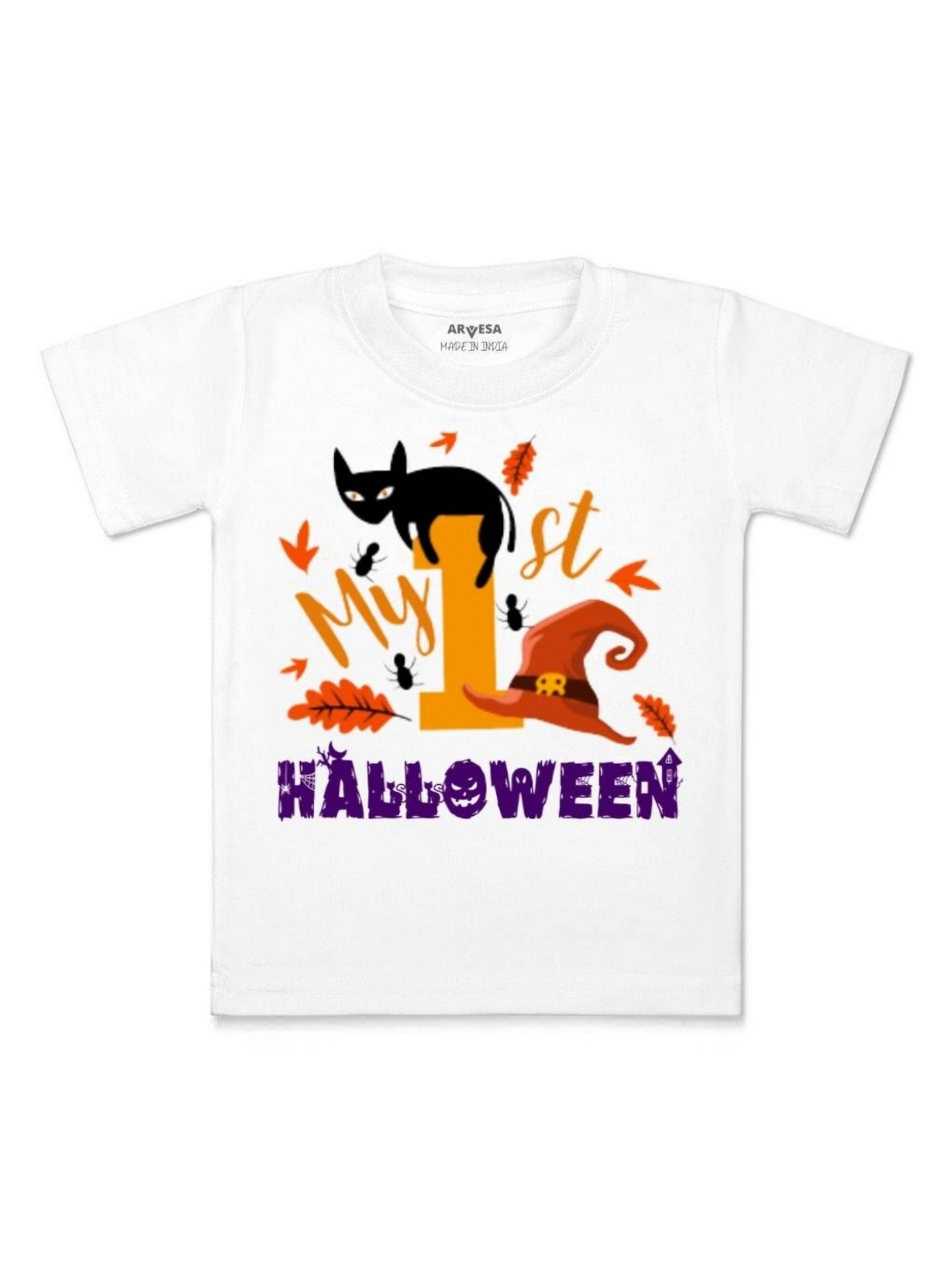 

Arvesa First Halloween Printed Kids Unisex T-shirt, White