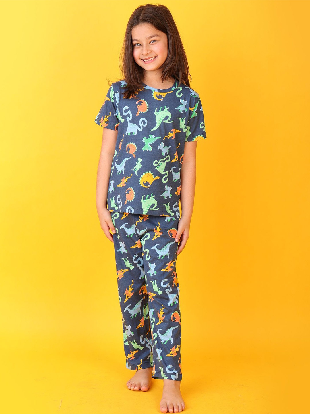 

Anthrilo Girls Printed Night suit, Blue