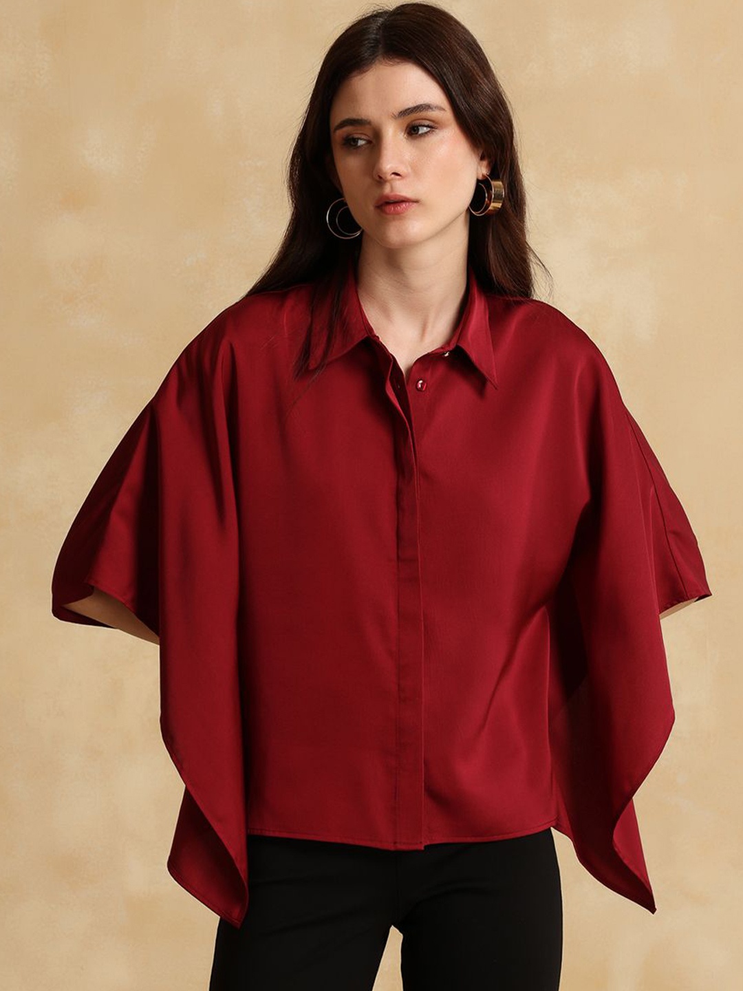 

Kazo Women Opaque Formal Shirt, Maroon