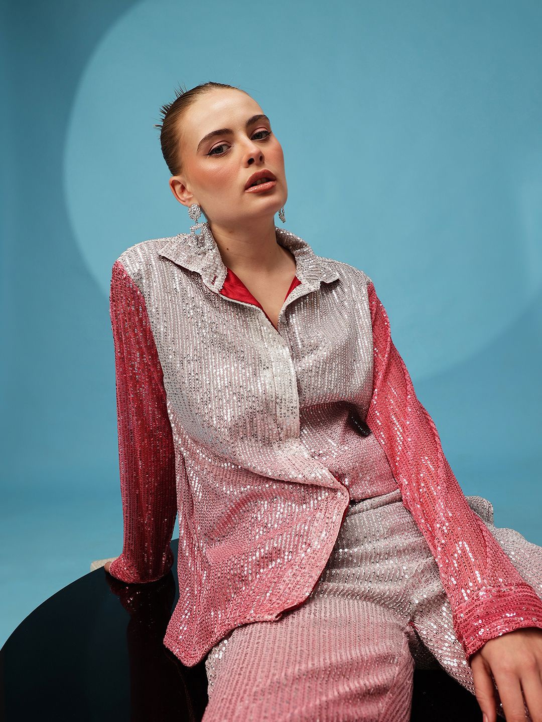 

The Roadster Lifestyle Co Embellished Shirt, Maroon