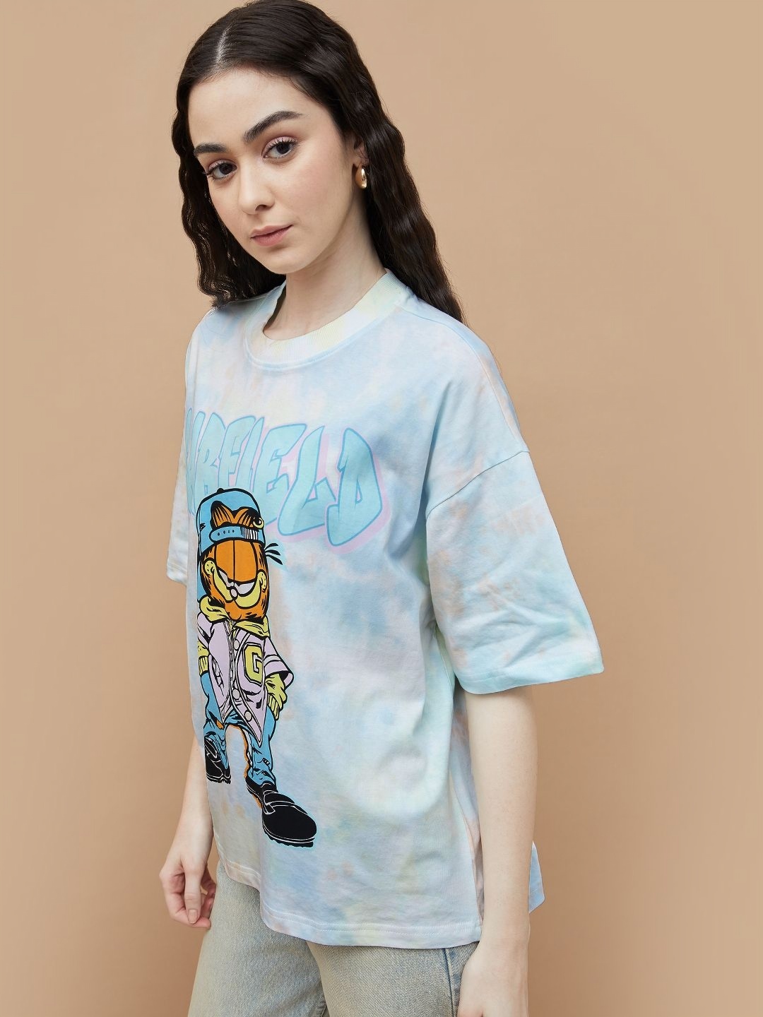 

Ginger by Lifestyle Women Garfield Printed T Shirt, Blue