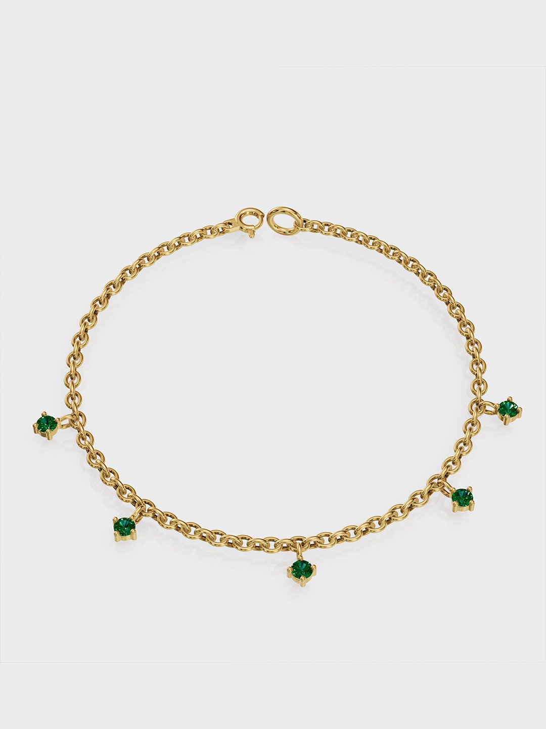 

Anushka Jain Jewellery Women 925 Sterling Silver Gold-Plated CZ Link Bracelet