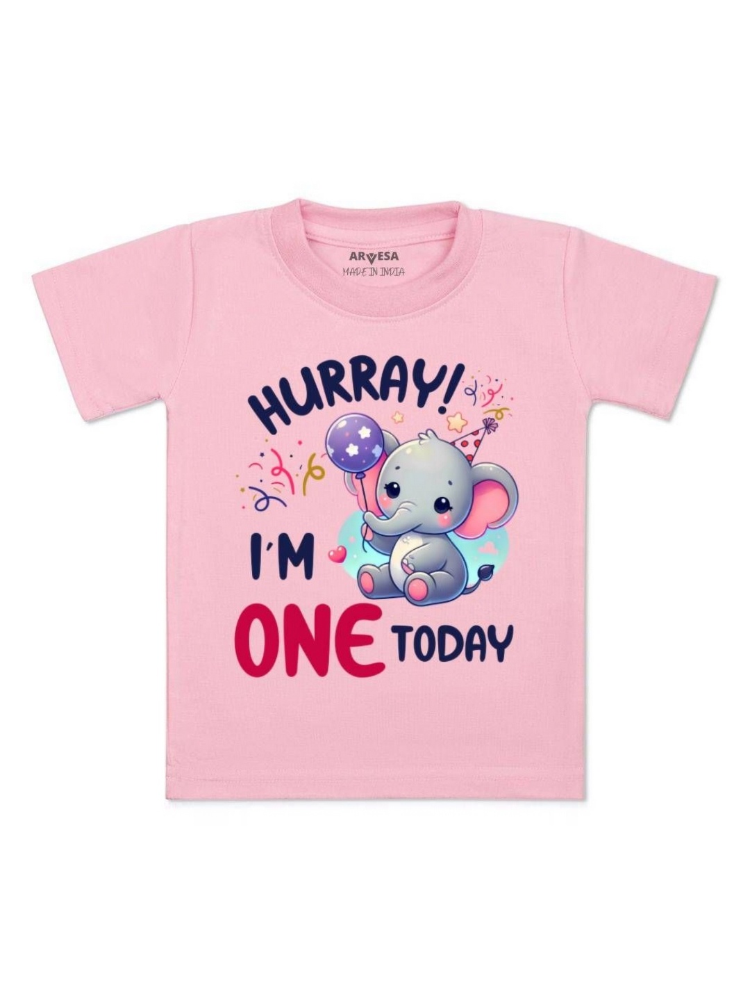 

Arvesa One Month Baby Boy Printed Kids Tshirt, Pink