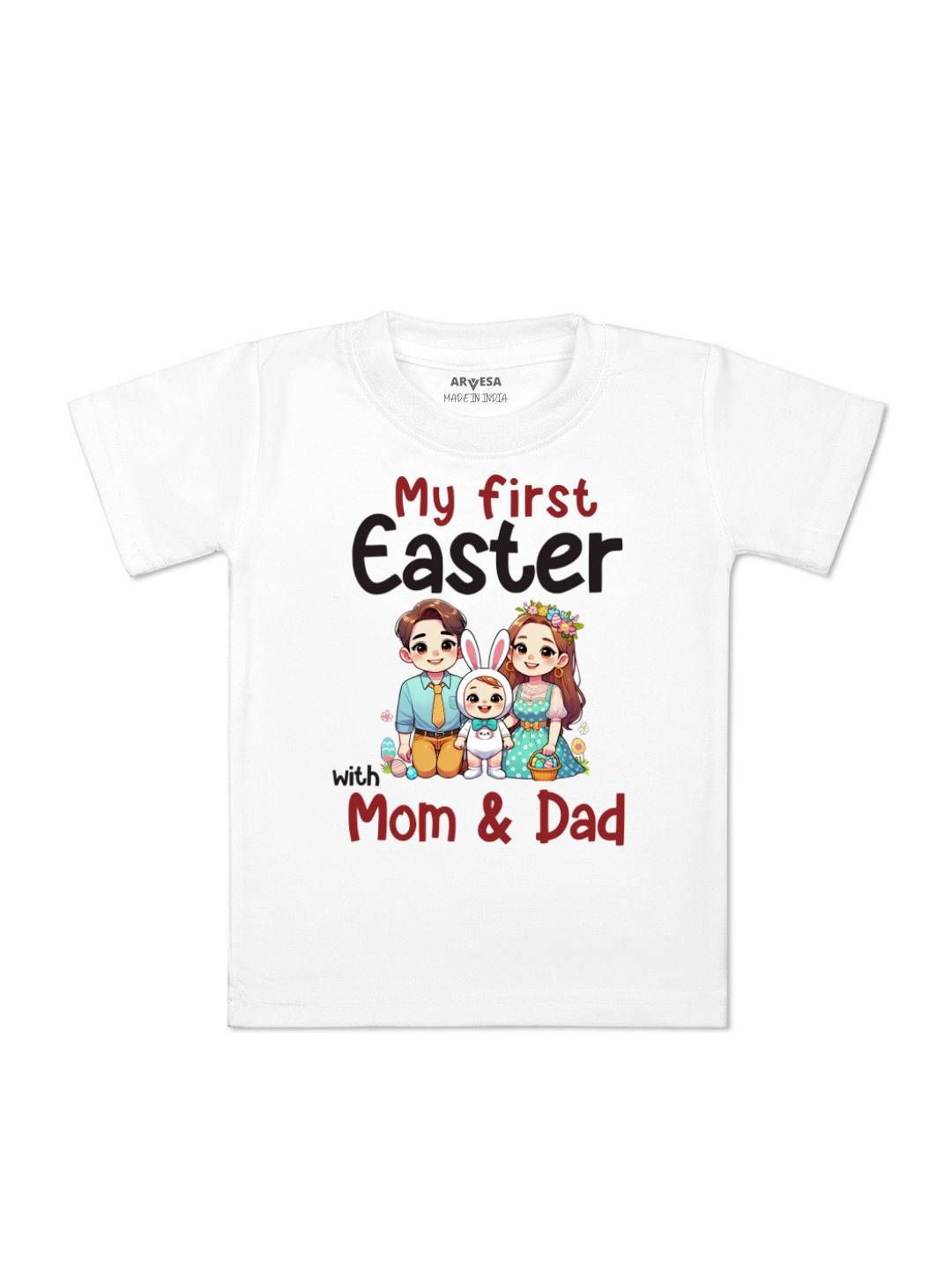 

Arvesa First Easter Printed Kids Unisex T-shirt, White