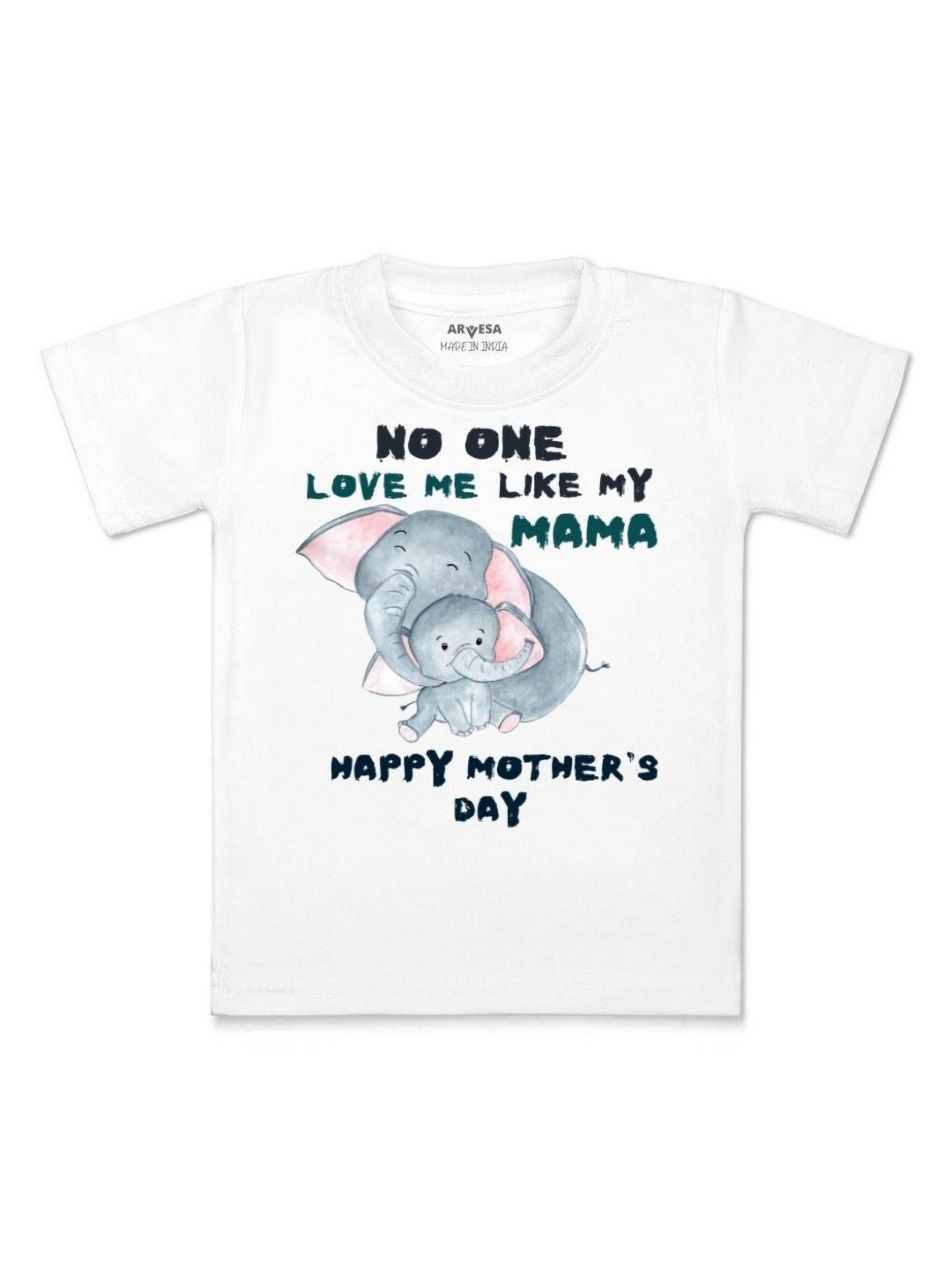 

Arvesa Happy Mother Days Printed Kids Unisex T-shirt, White