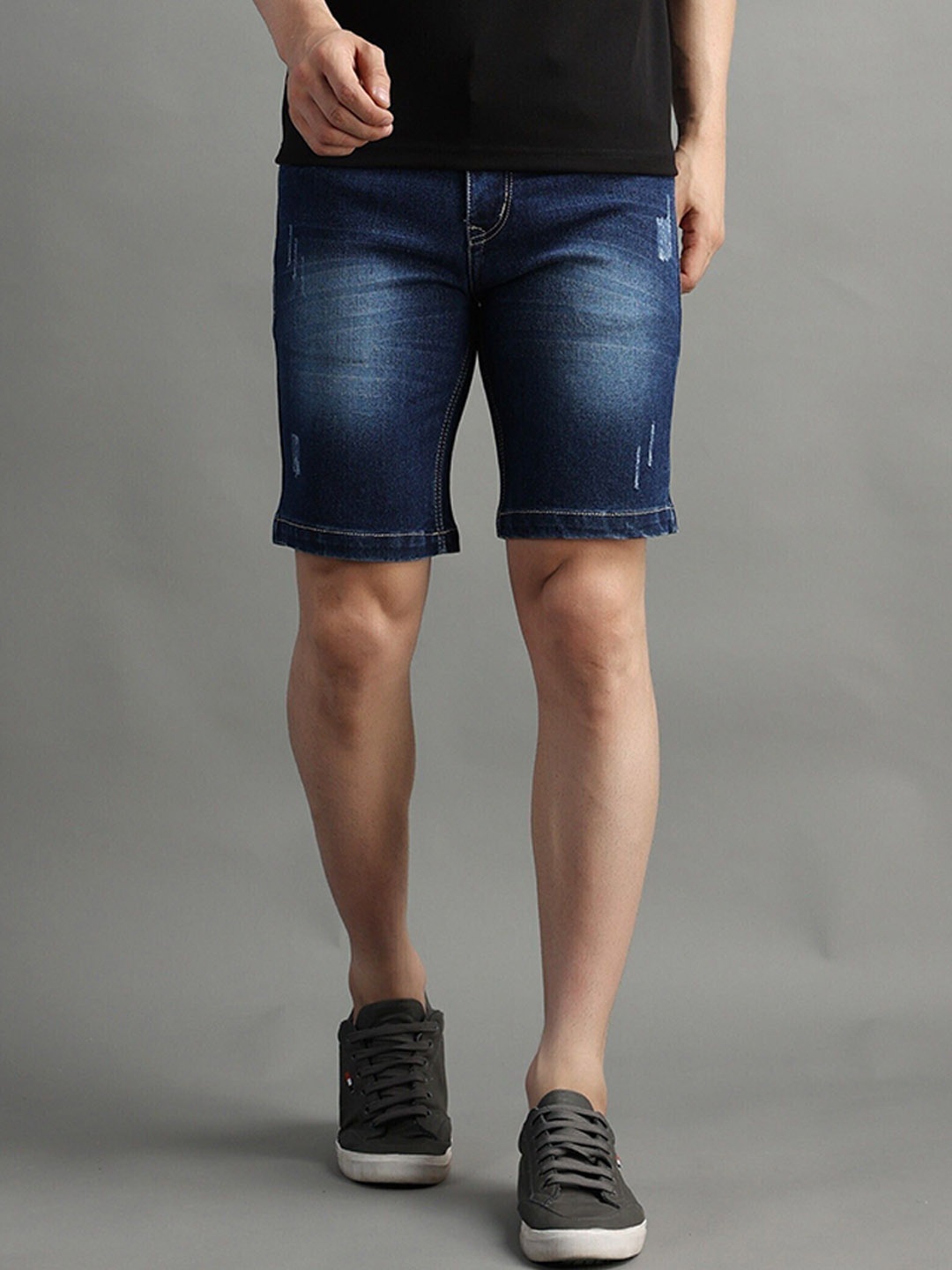 

ZAYSH Men Denim Shorts, Navy blue