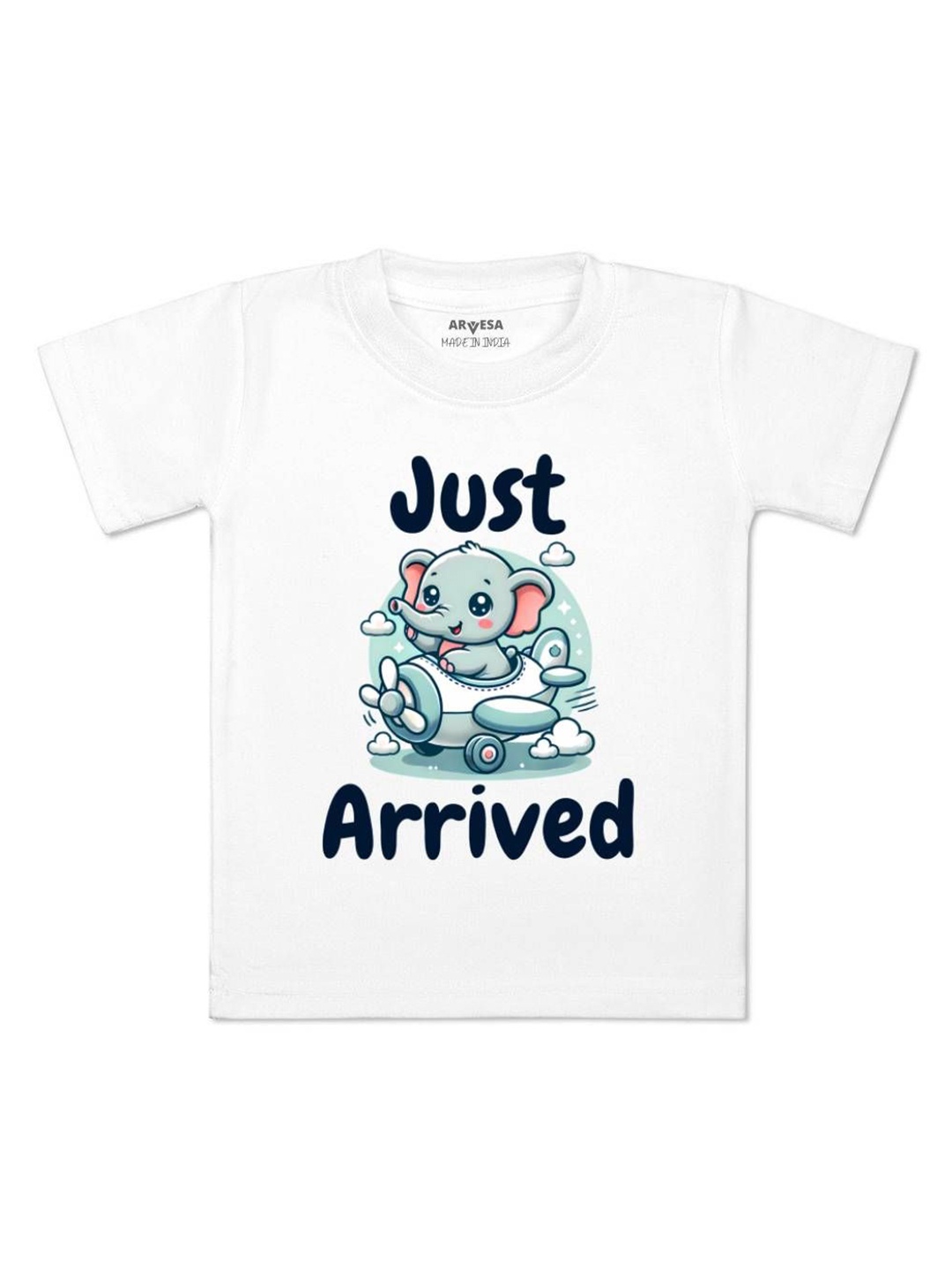 

Arvesa One Month Baby Boy Printed Kids Tshirt, White