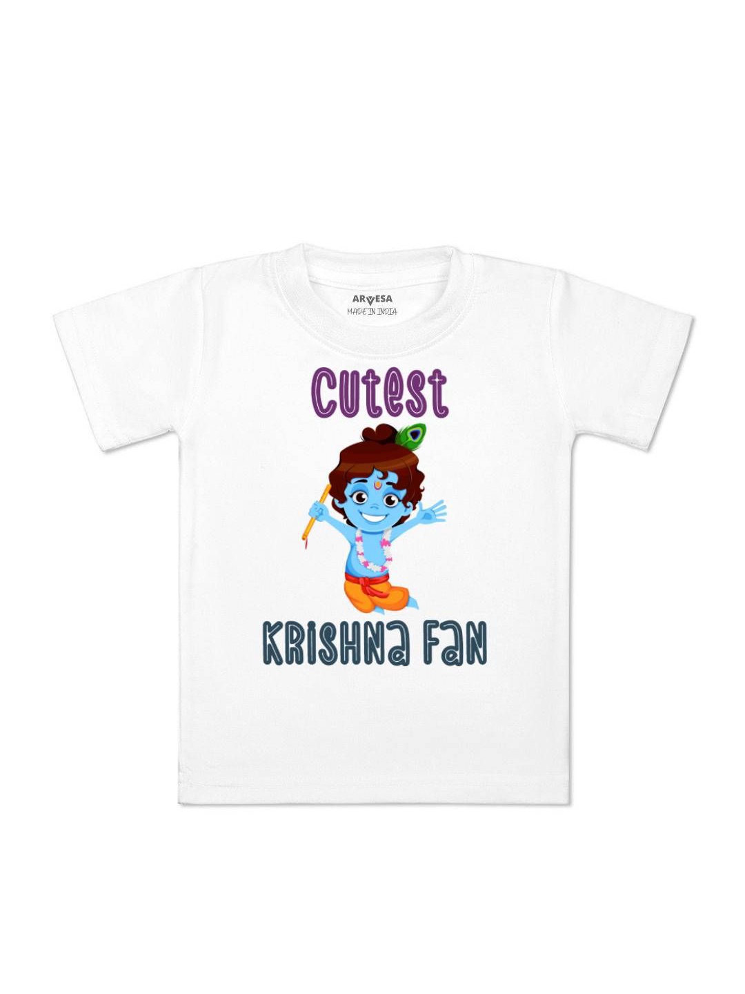 

Arvesa First Janmashtami Printed Kids Unisex T-shirt, White