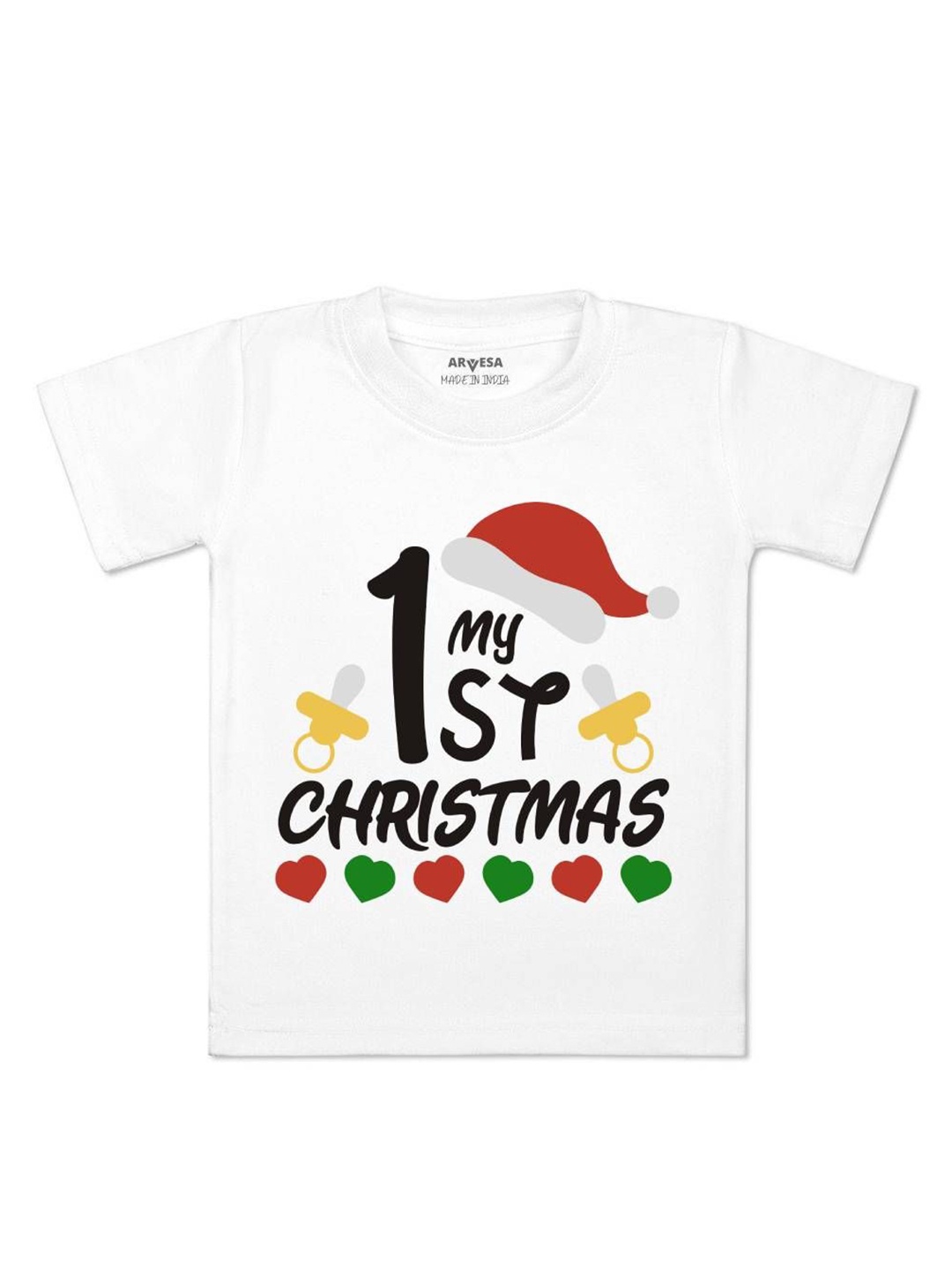 

Arvesa First Christmas Printed Kids Unisex T-shirt, White