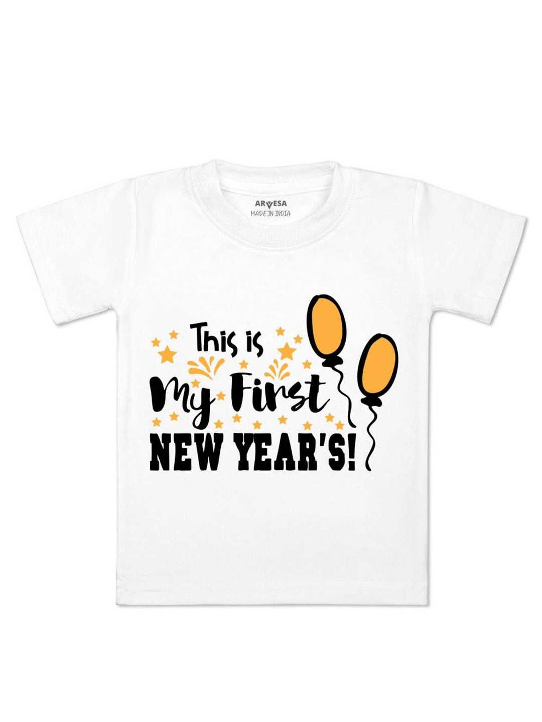 

Arvesa First New Year Printed Kids Unisex T-shirt, White
