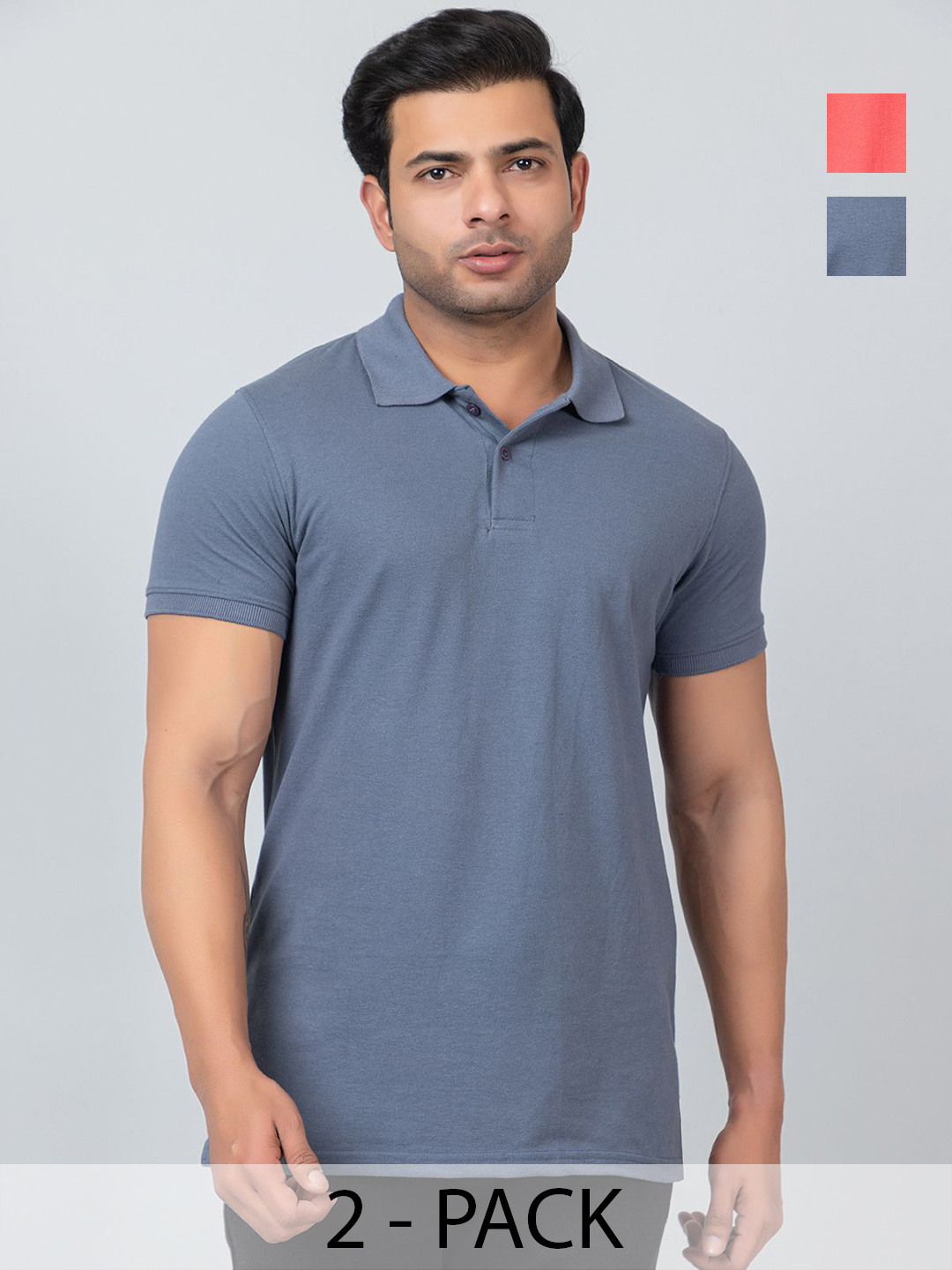 

PYRO SPIRIT Men 2 Polo Collar Pockets T-shirt, Blue