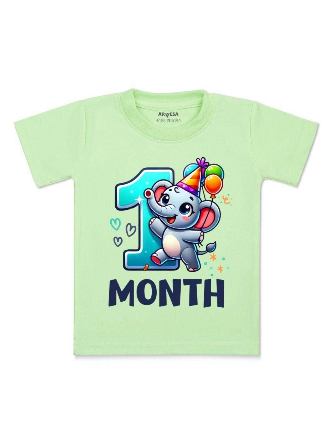 

Arvesa One Month Baby Boy Printed Kids Tshirt, Green