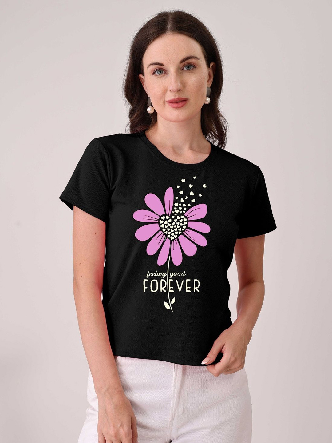 

Moda Rapido Women Printed T-shirt, Black