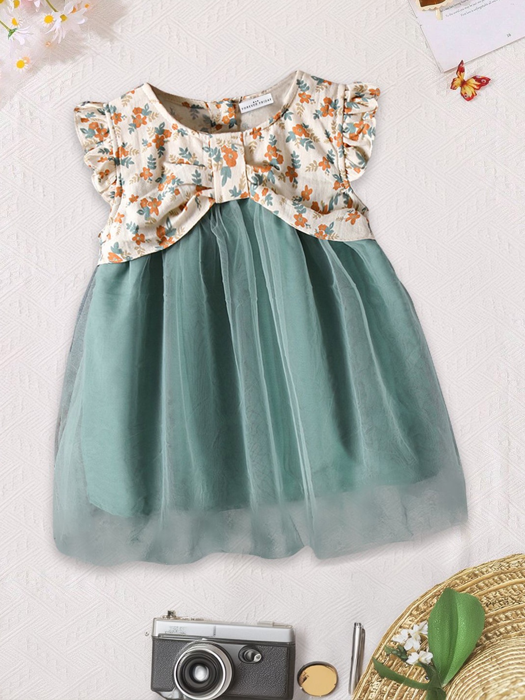 

FOREVER FRIDAY Print A-Line Dress, Green