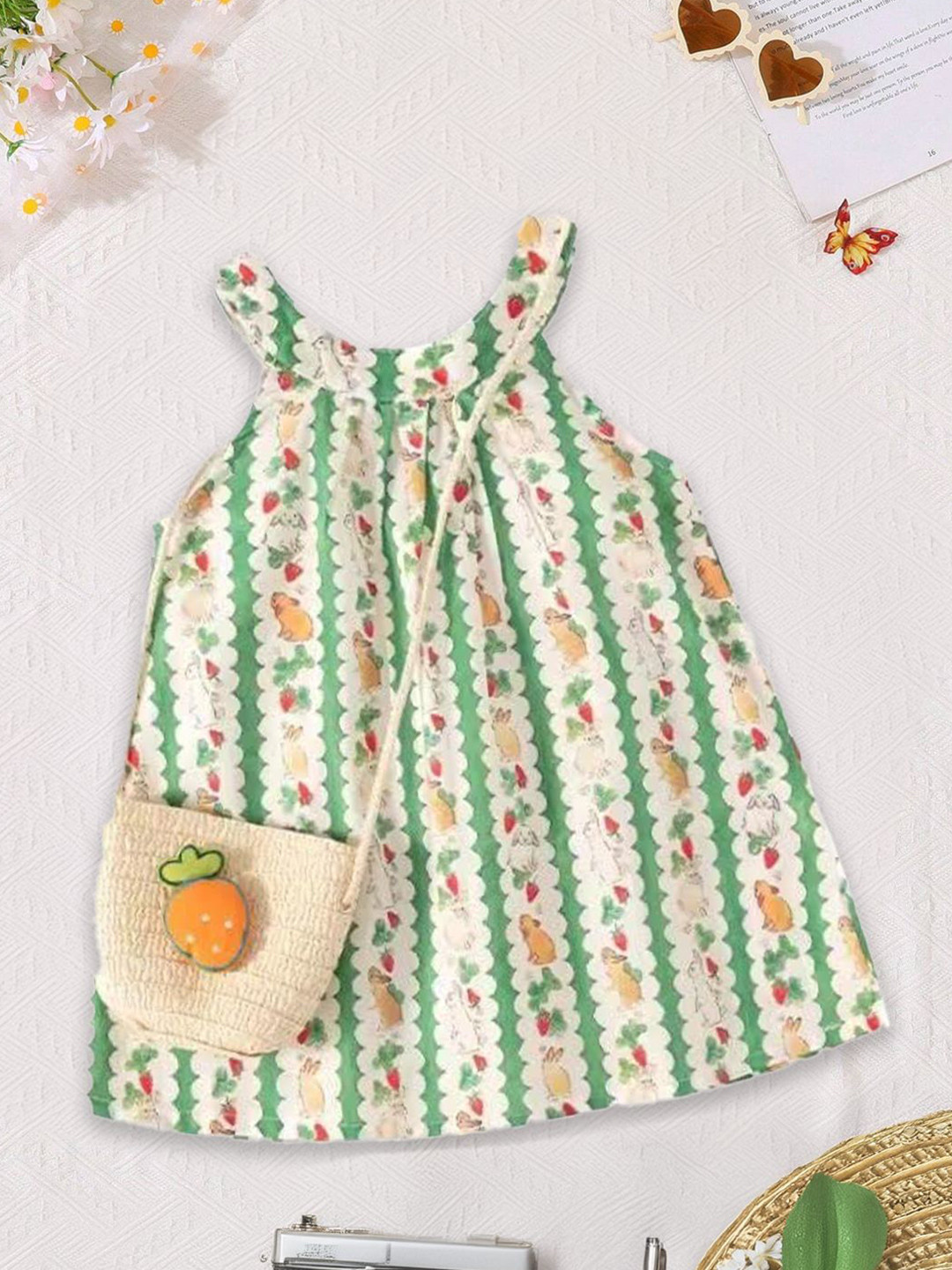 

FOREVER FRIDAY Floral Print A-Line Dress, Green