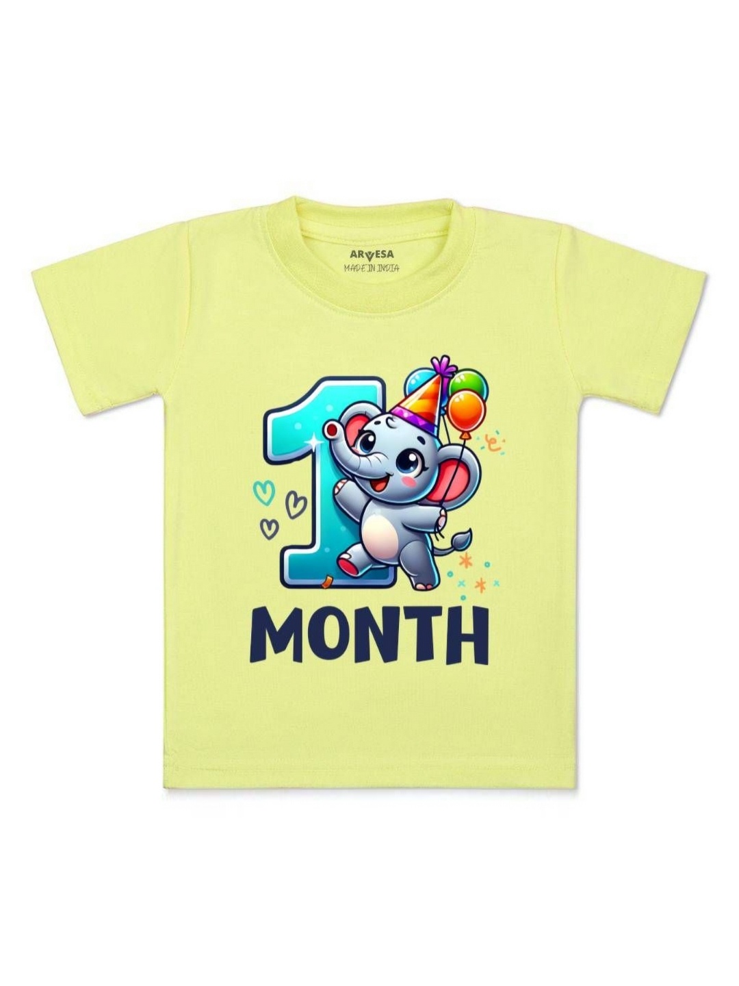 

Arvesa One Month Baby Boy Printed Kids Tshirt, Yellow