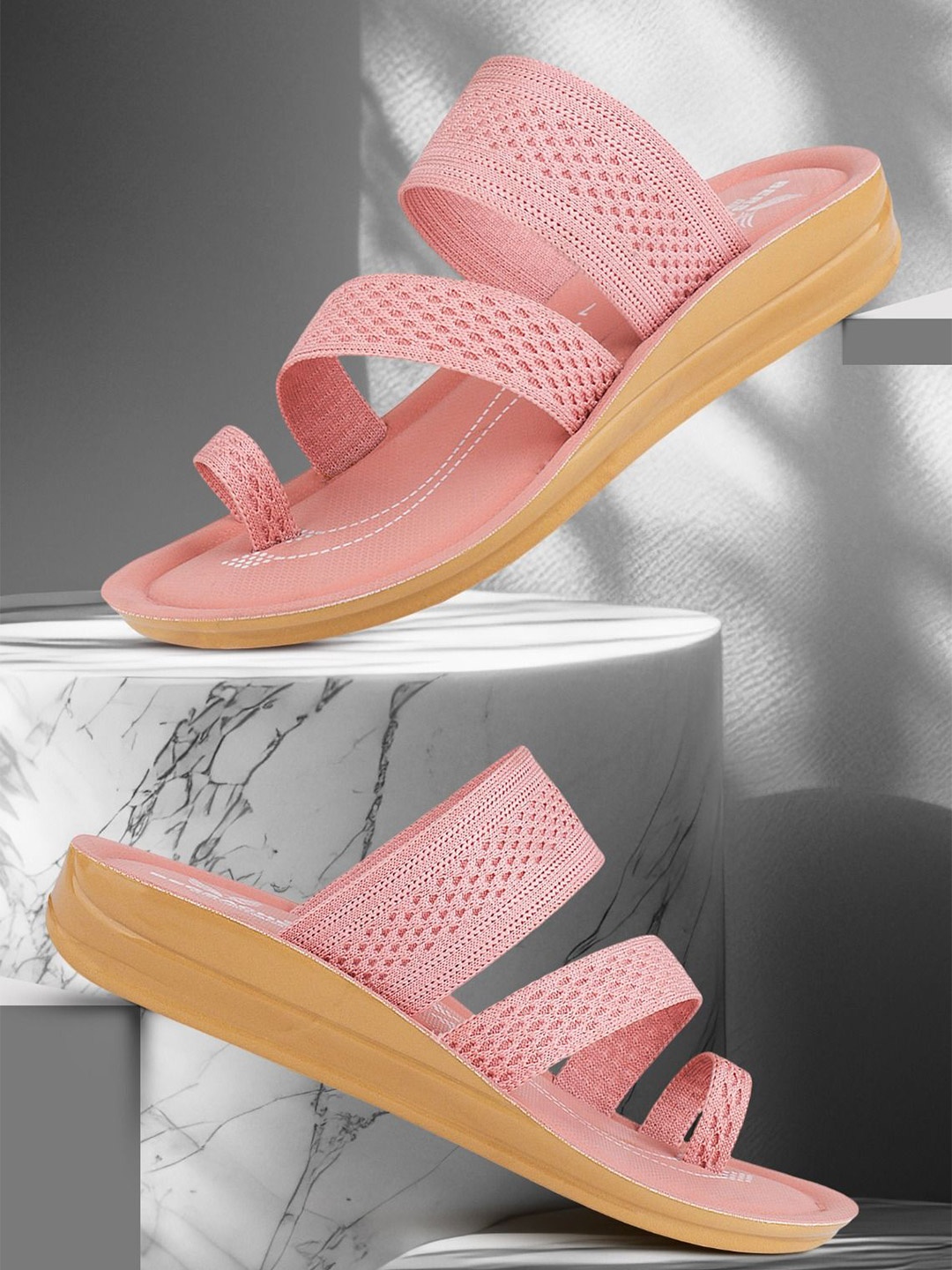 

BERSACHE Women One Toe Flats, Pink