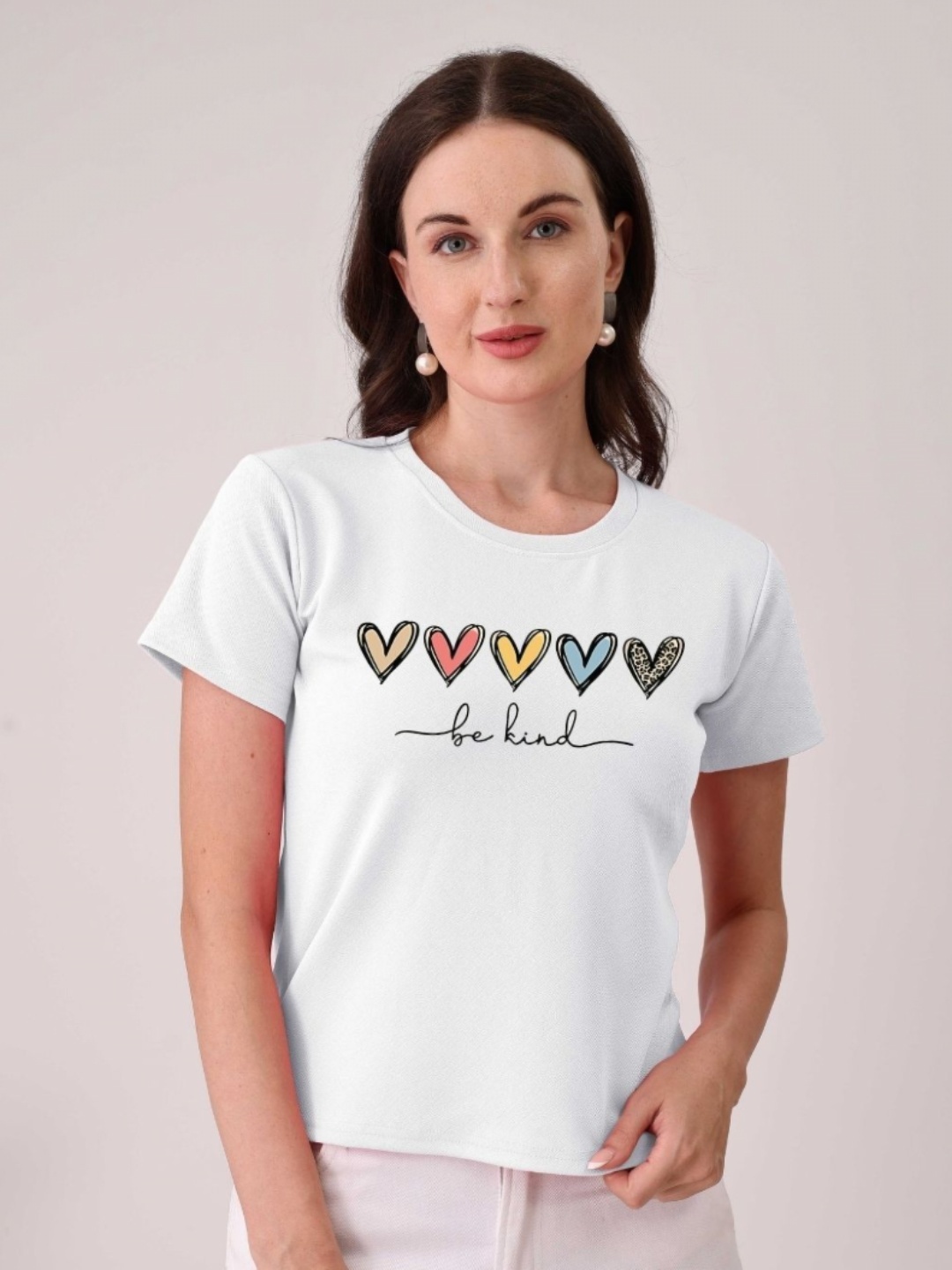 

Moda Rapido Women Graphic Printed Round Neck Cotton T-shirt, White