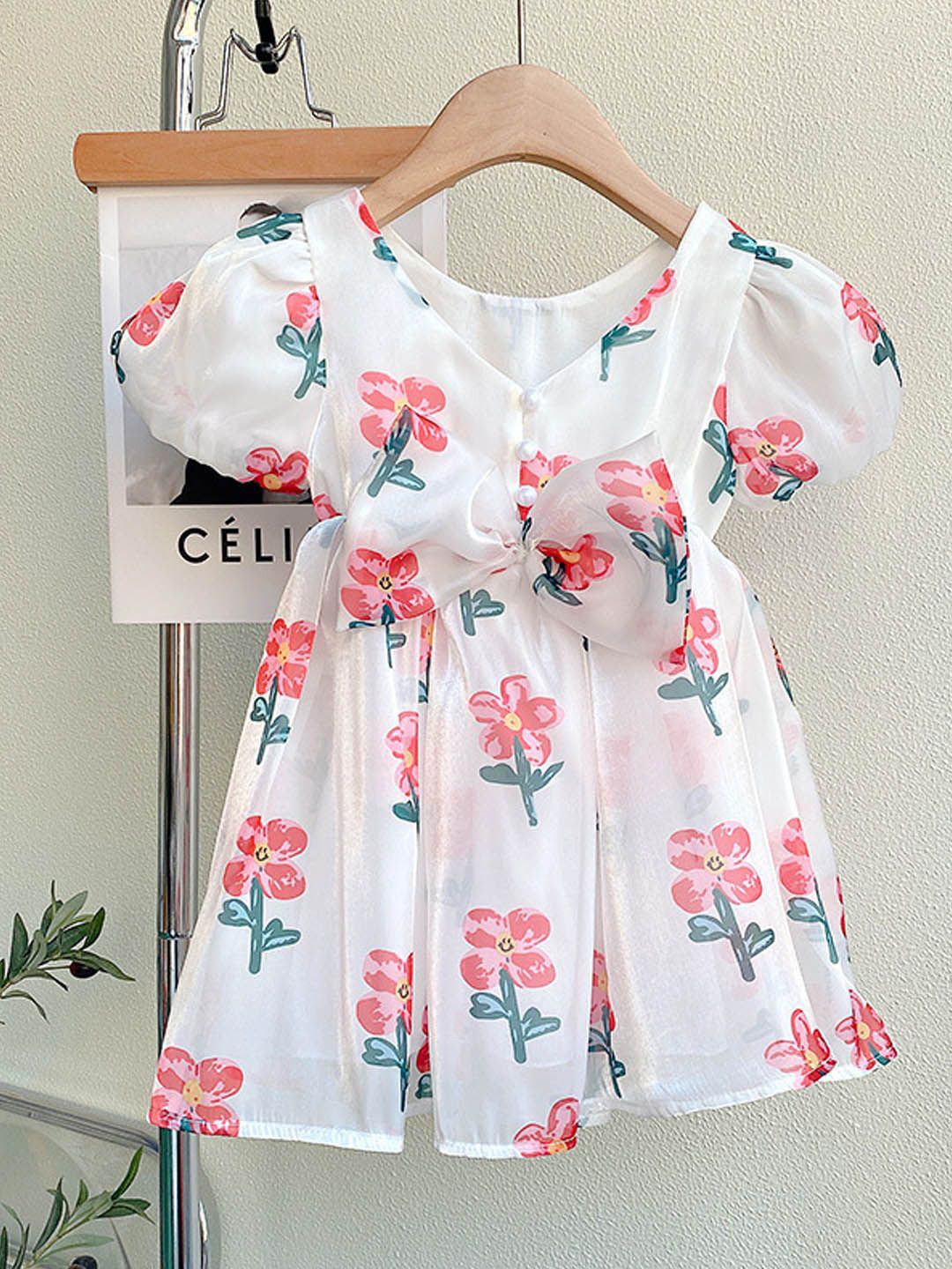 

Xsole Floral Print Fit & Flare Dress, White