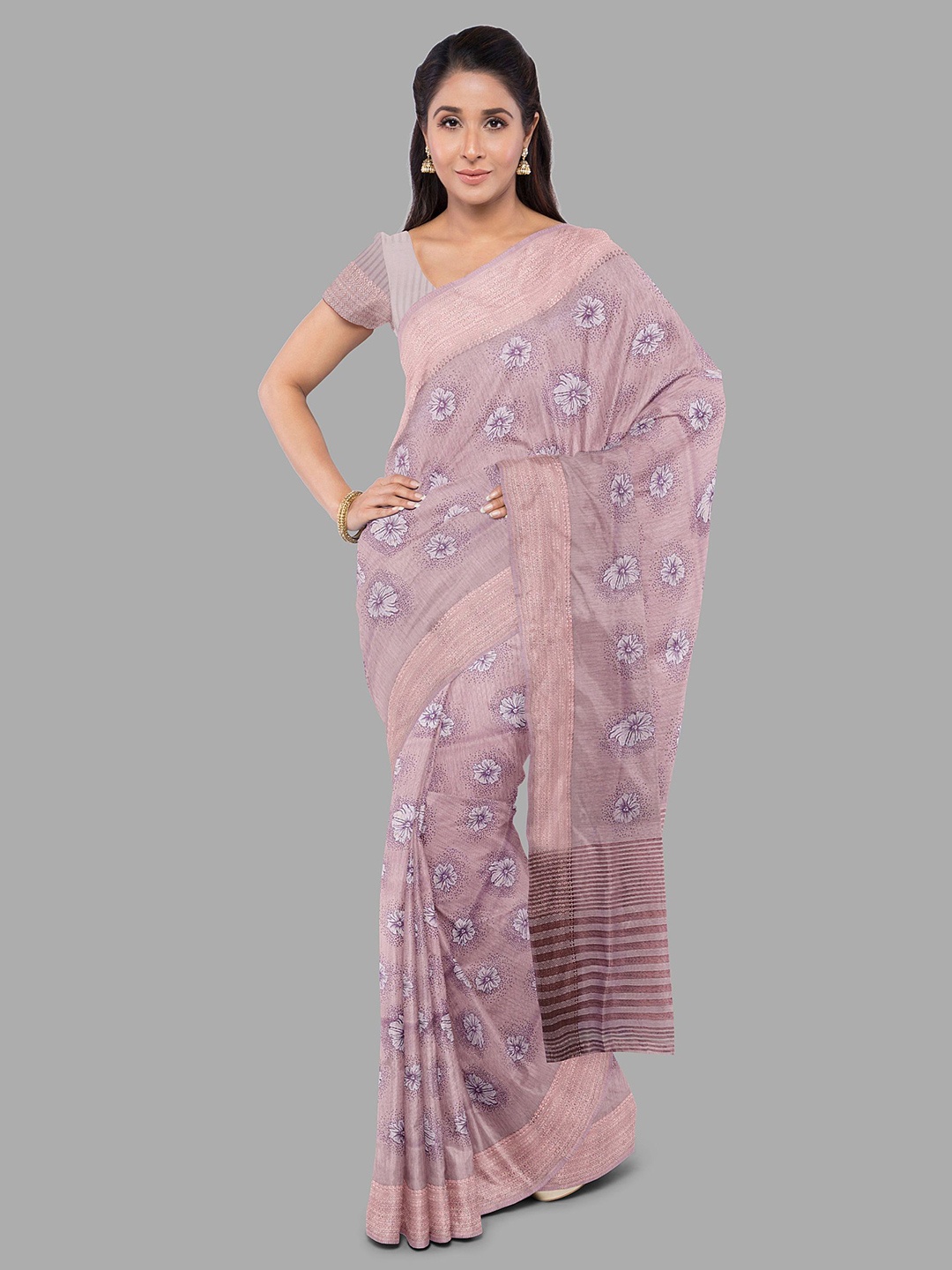 

The Chennai Silks Floral Zari Sambalpuri Saree, Lavender