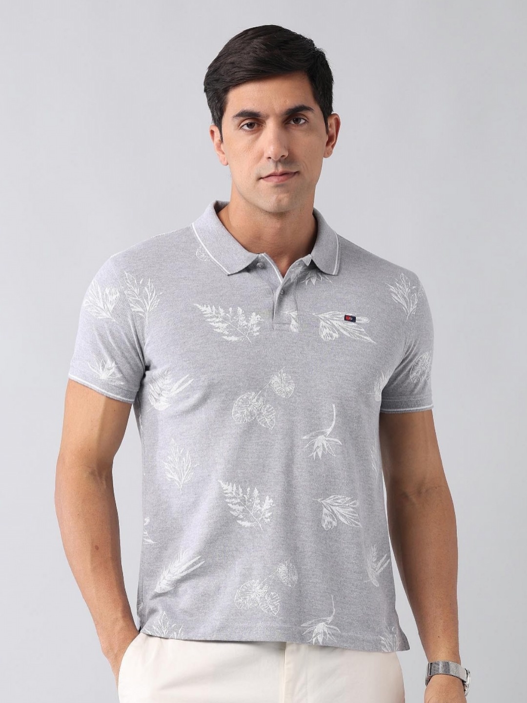 

AD By Arvind Men Polo Collar Slim Fit T-shirt, Grey