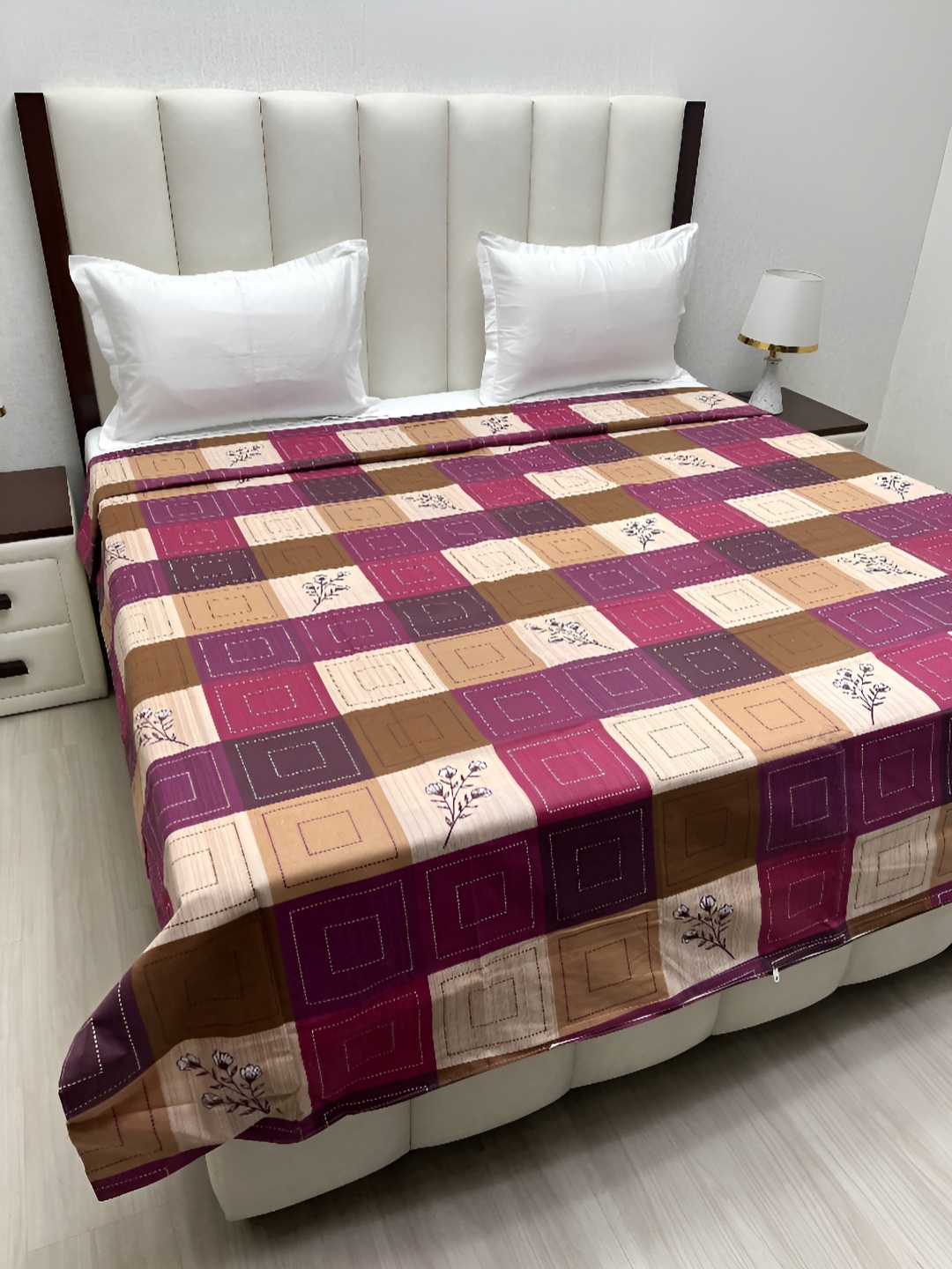 

Pure Decor Brown & Beige Printed Pure Cotton 260 TC King SizeDuvetCover