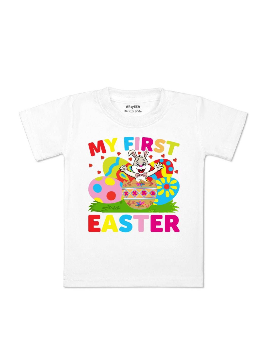 

Arvesa First Easter Printed Kids Unisex T-shirt, White