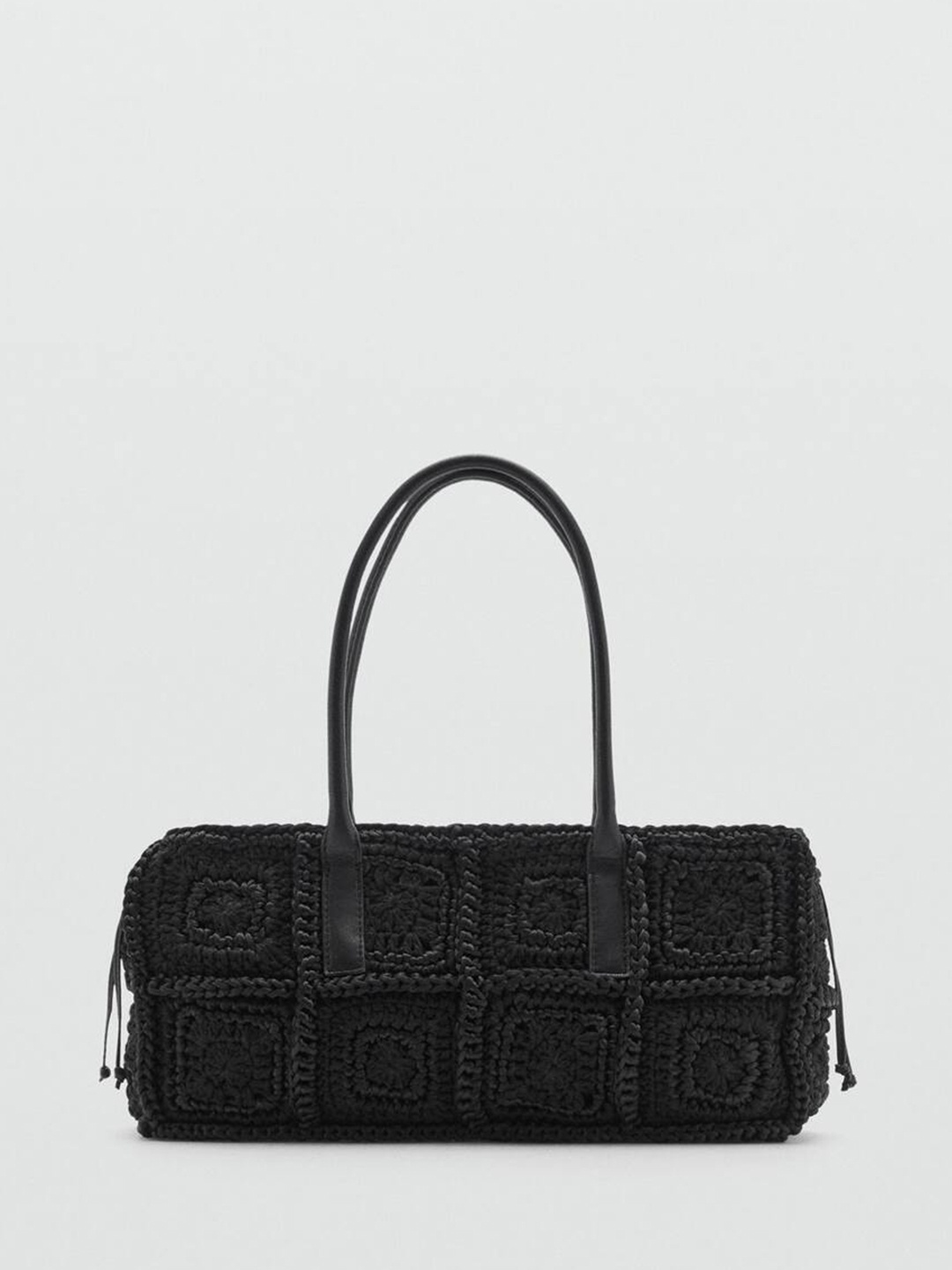 

MANGO Bowling Crochet Shoulder Bag, Black