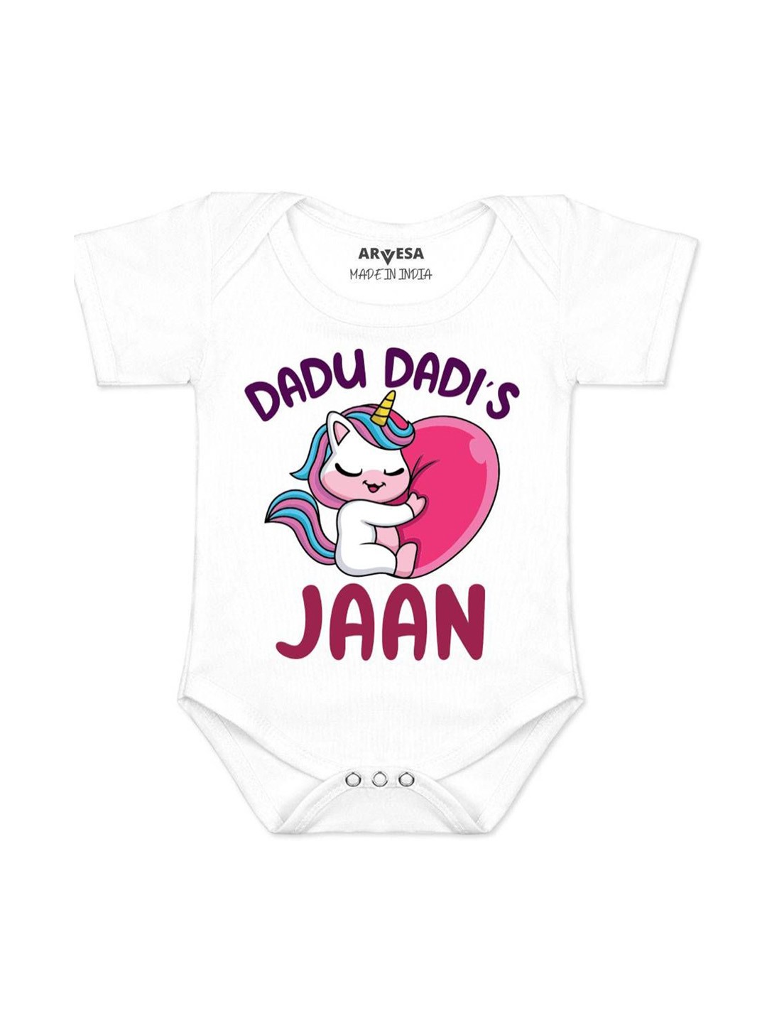 

Arvesa Dada Dadi Jaan Printed Romper, White
