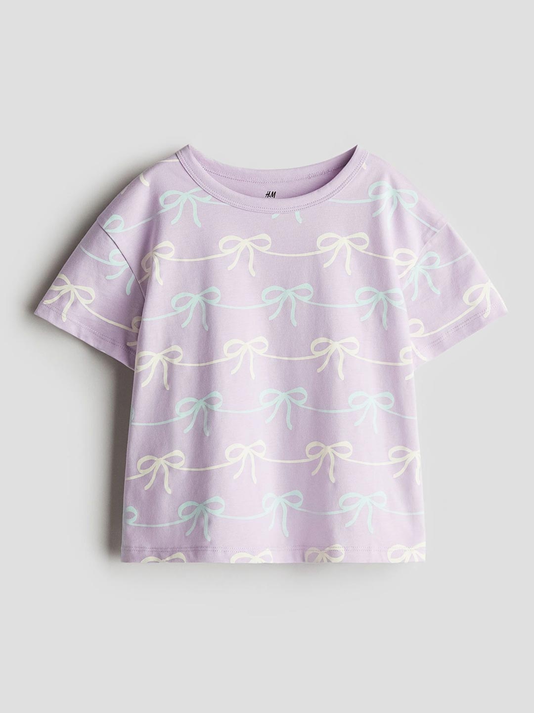 

H&M Printed Jersey Top, Purple