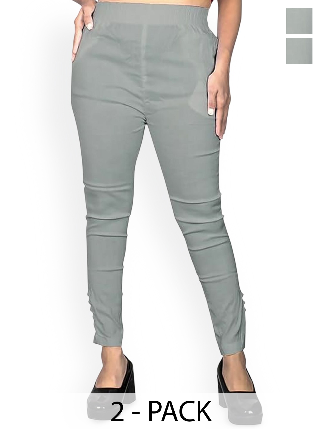

Fessist Women Relaxed Slim Fit Easy Wash Pleated Trousers, Grey