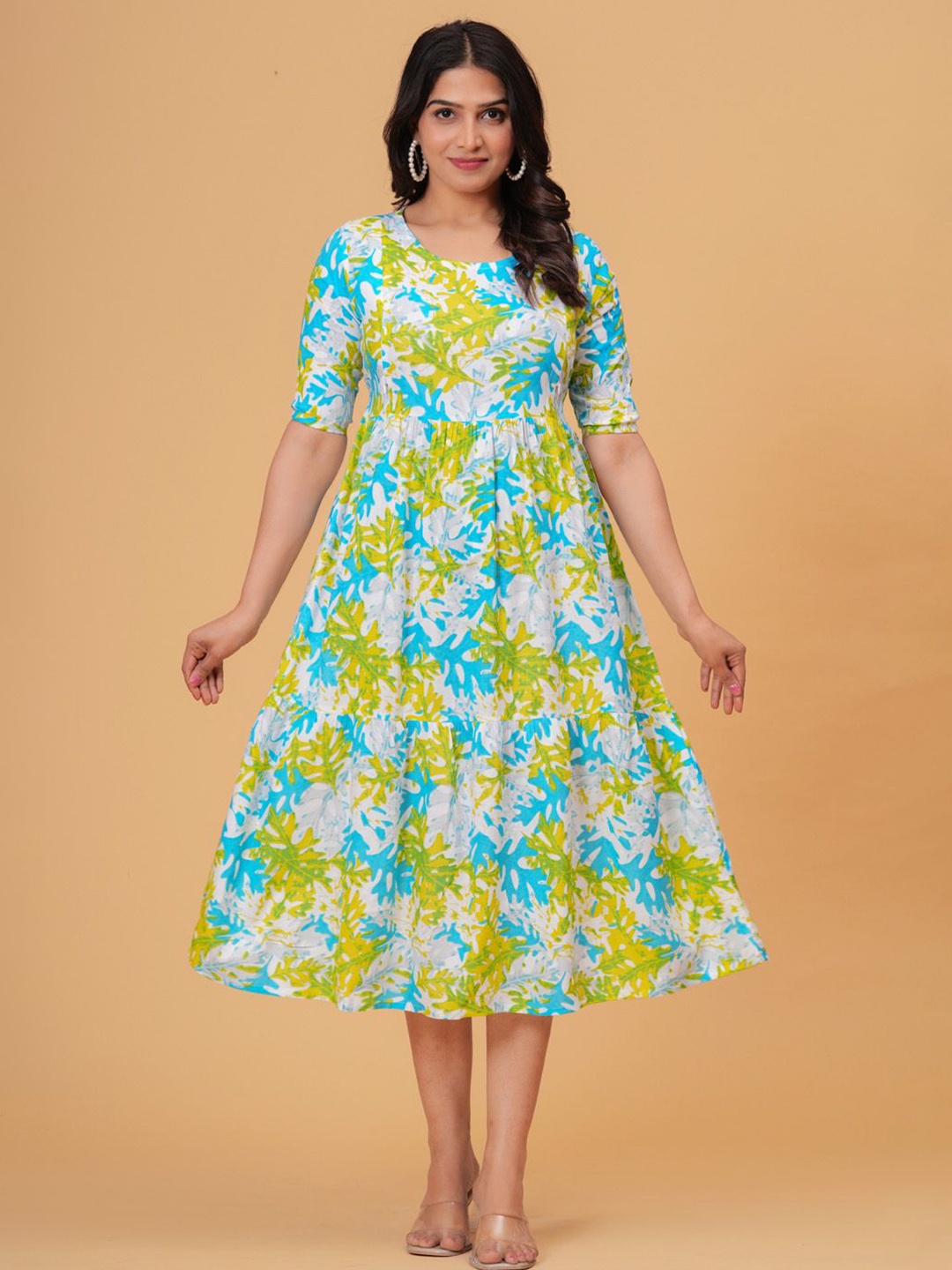 

TANISHA Floral Print Maternity A-Line Dress, Green
