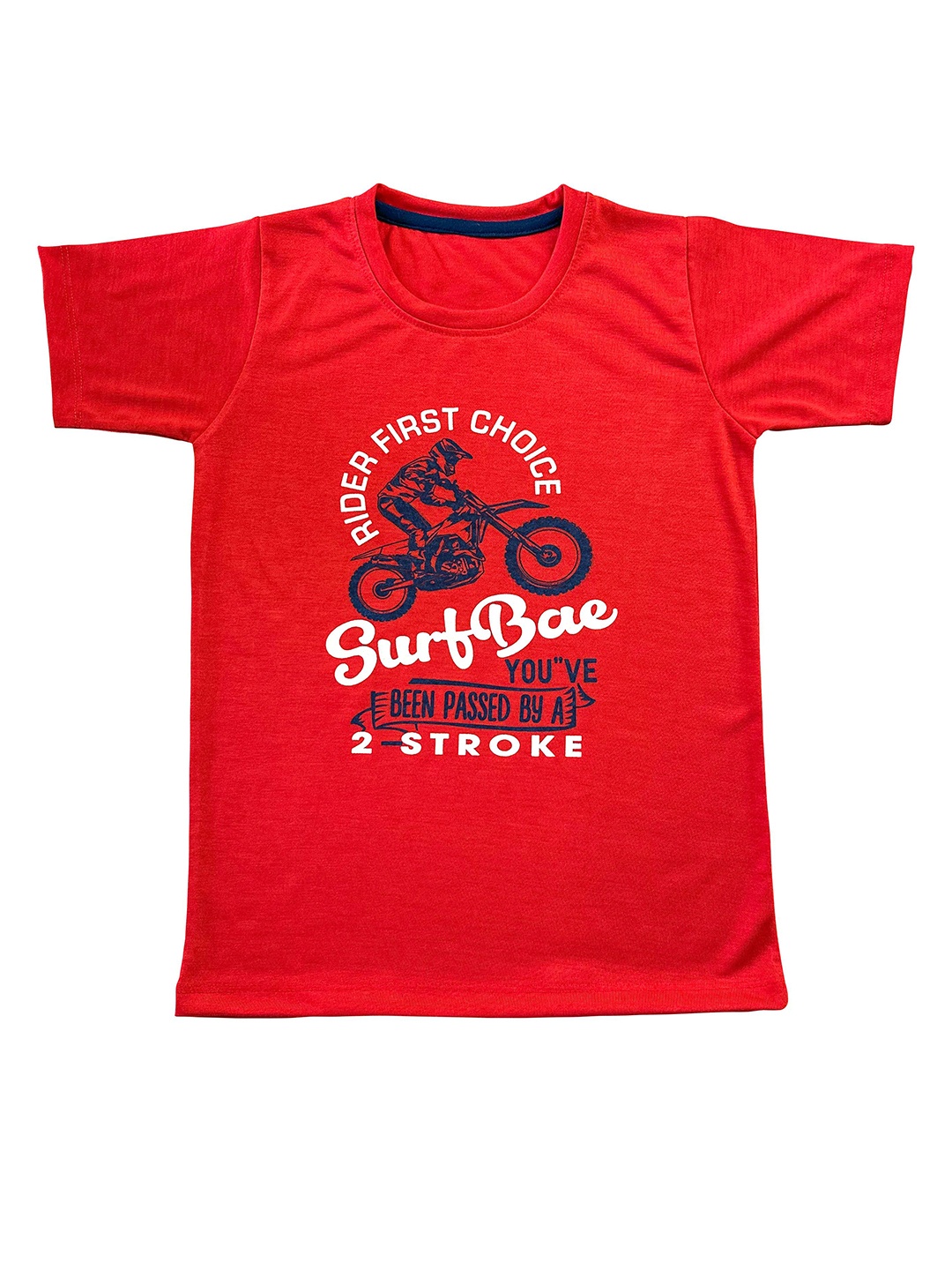 

Surfbae Boys Typography Printed Applique T-shirt, Red
