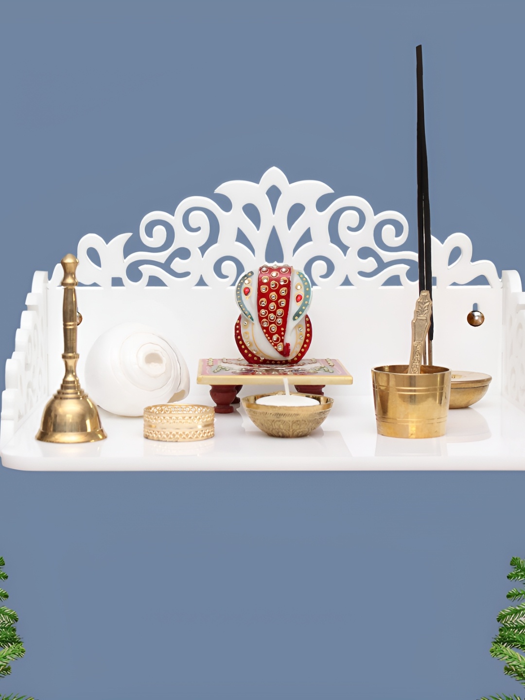 

HEARTILY White Rudra Pooja Acrylic Home Temple