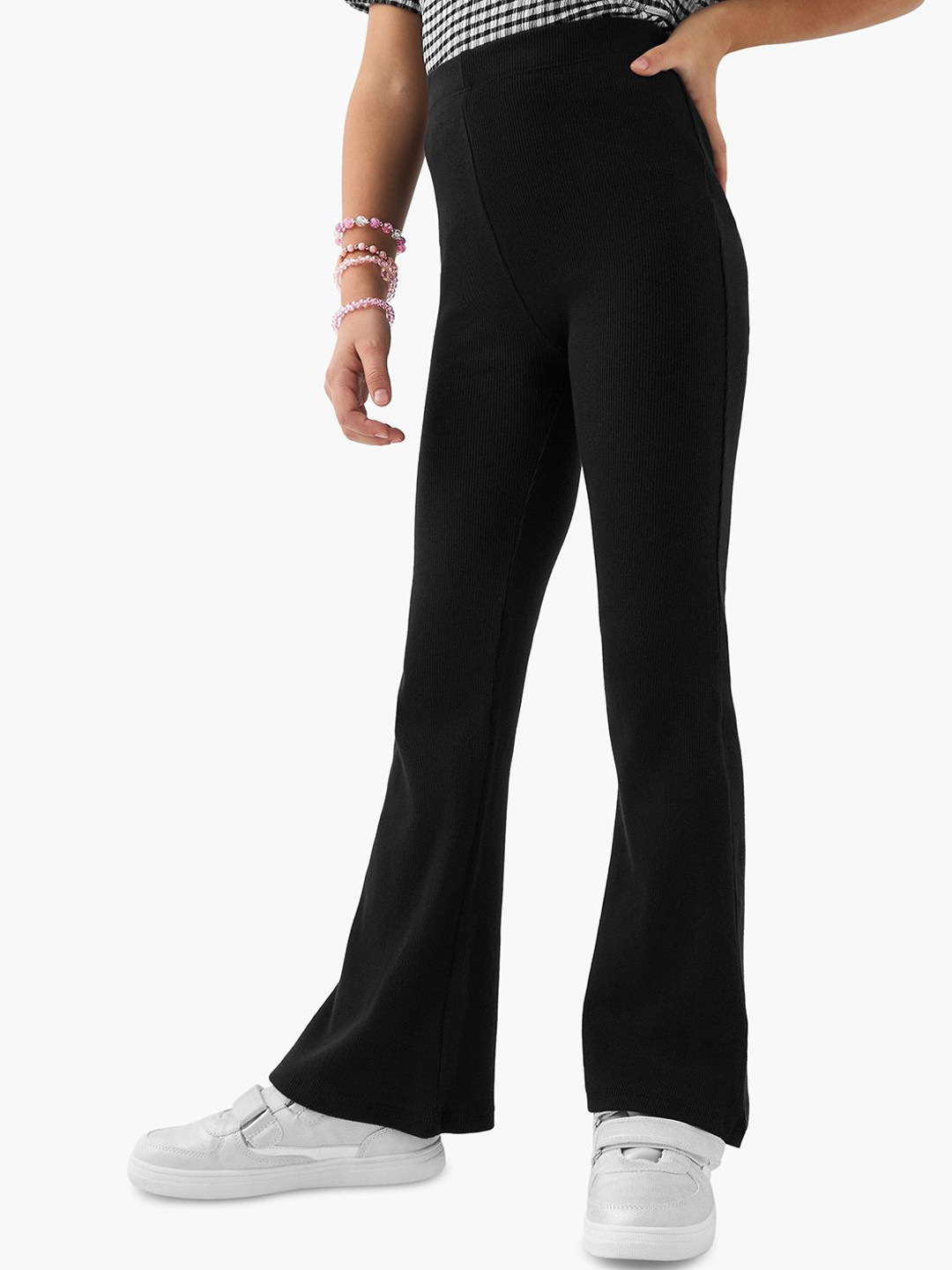 

Juniors by Babyshop Girls Cotton Ankle Length Flared Leggings, Black