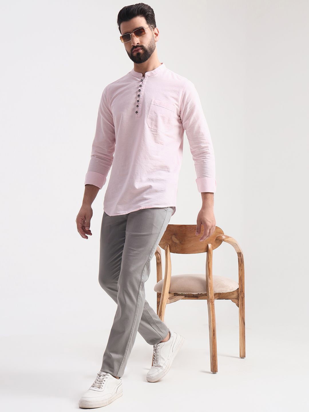 

ENSPYR Men Opaque Casual Shirt, Pink