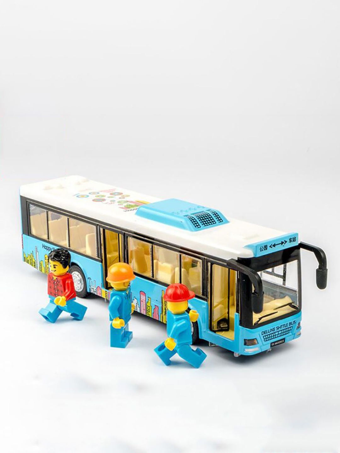 

UKAXA Kids Double Decker Bus Toy Vehicles, Blue