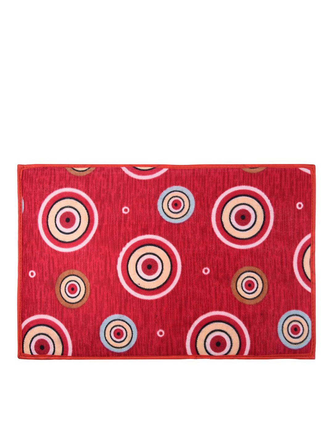 

Kuber Industries Red & White Printed Rectangular Anti-Skid Doormat