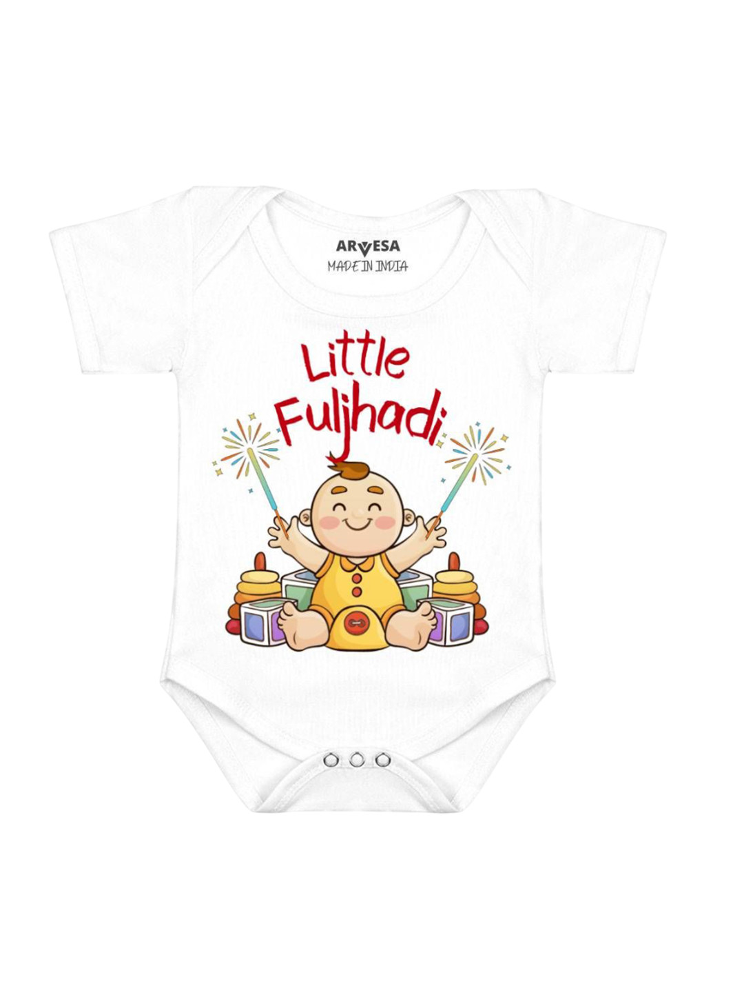 

Arvesa Infants Printed Bodysuit, White
