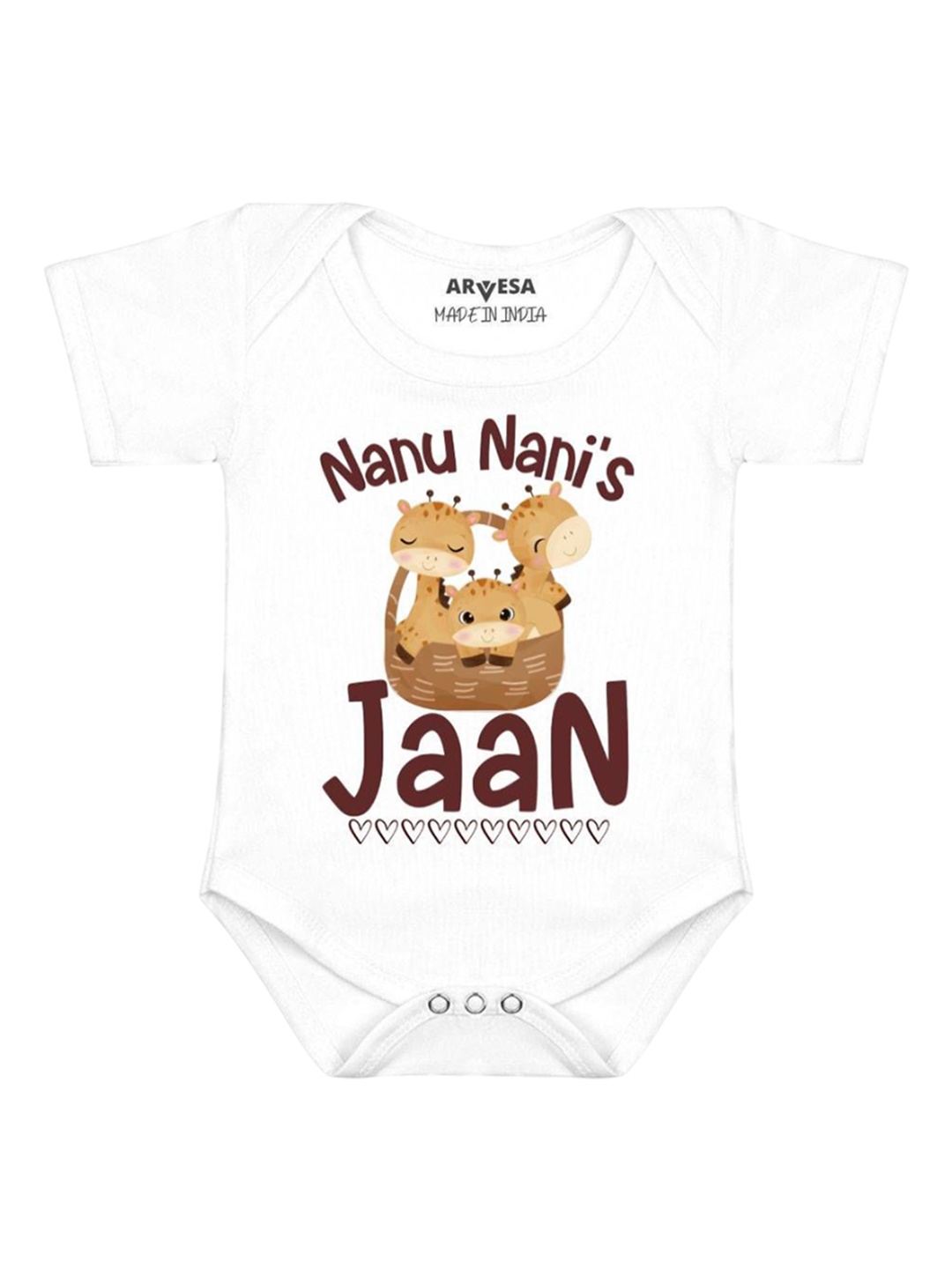 

Arvesa Kids Nanu Nani'S Jaan Printed Romper, White