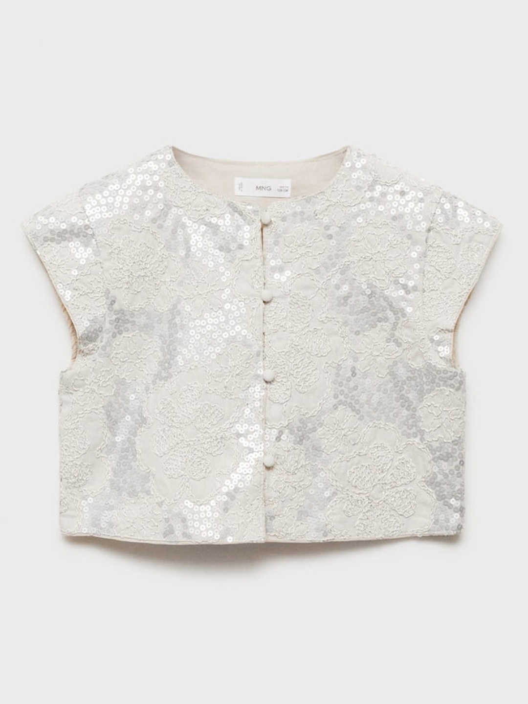 

Mango Kids Girls Embellished Waistcoat, Beige