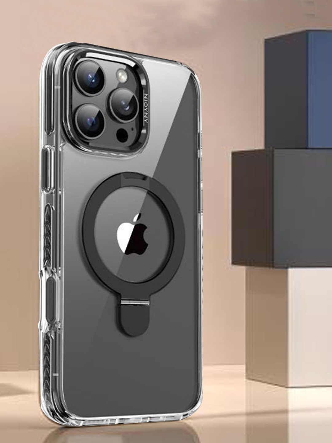 

TREEMODA Solid Printed iPhone 16 Pro Max Back Case Mobile Accessories, Black