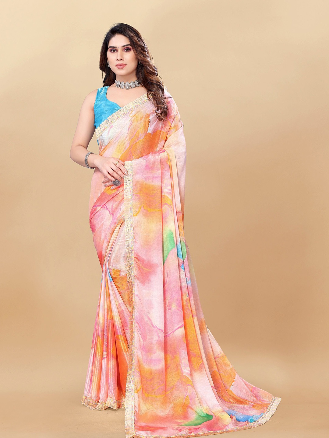 

Moda Rapido Organza Saree, Orange