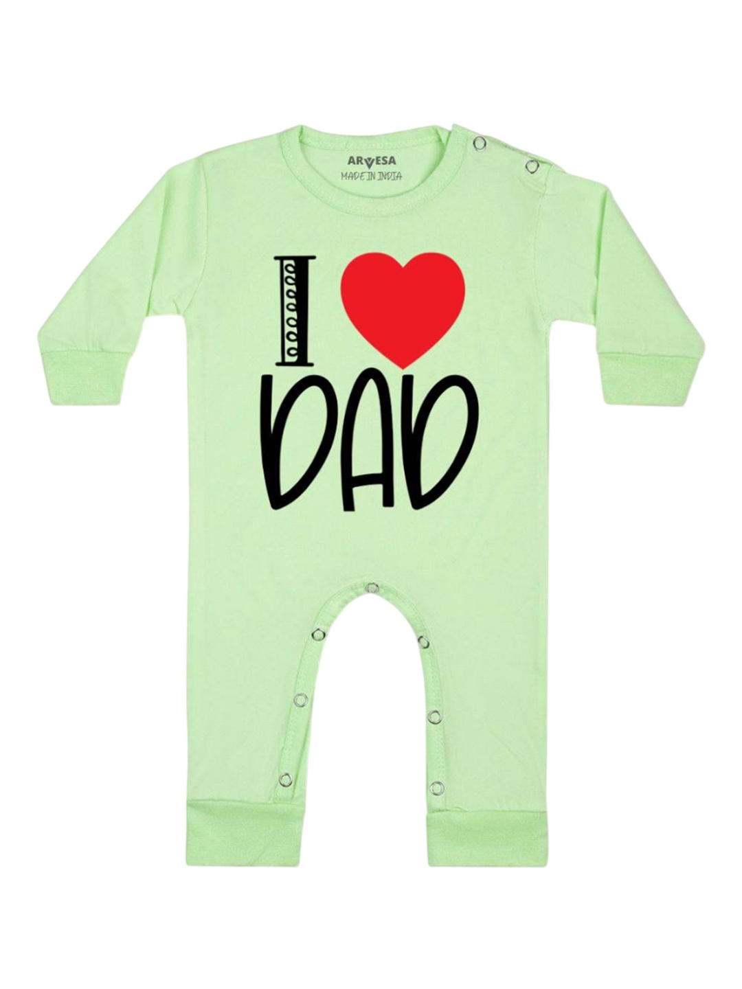 

Arvesa Kids I Love Dad Printed Baby Romper, Green