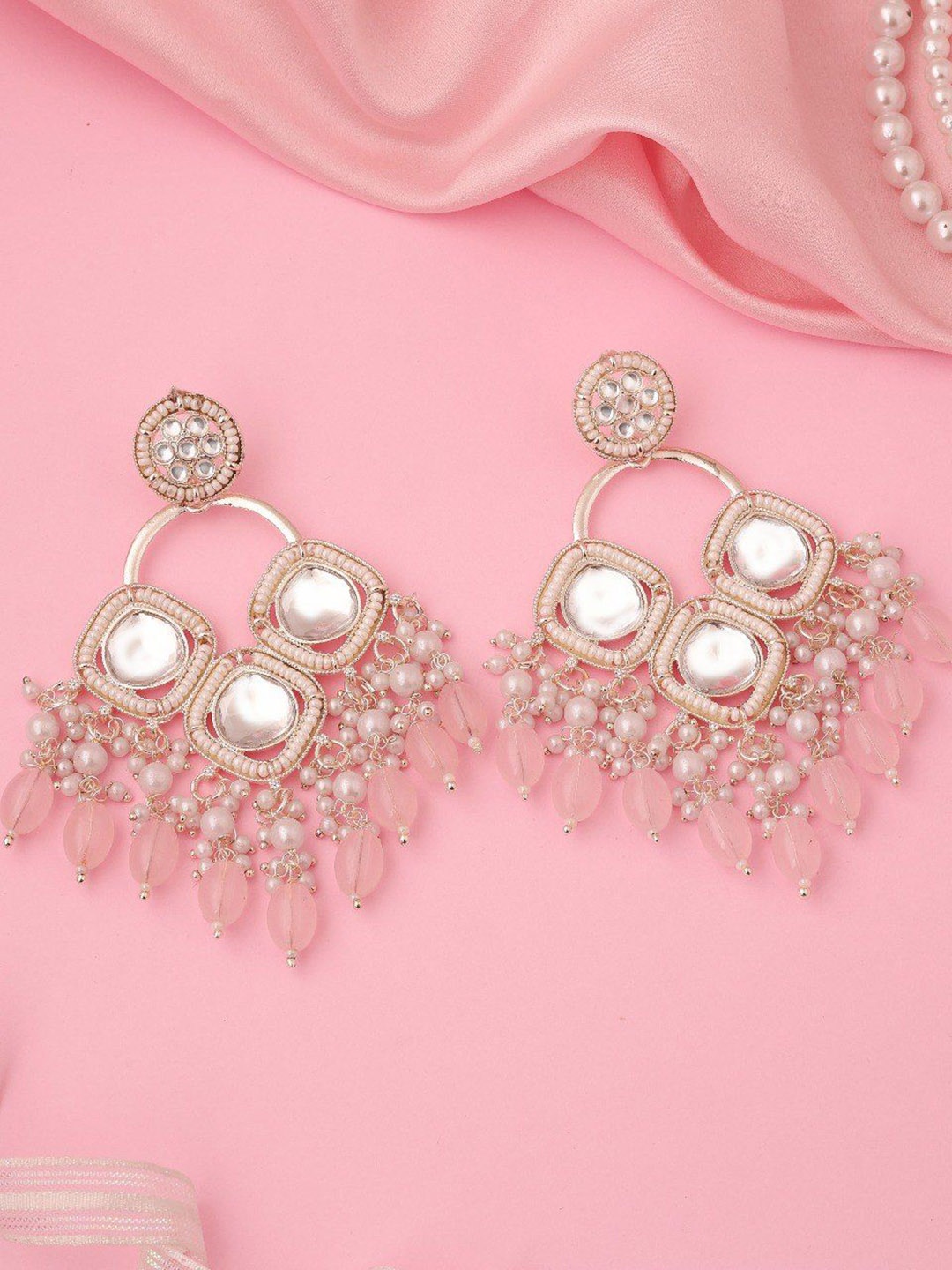 

Lyriss Gold Plated Artificial Beads Contemporary Drop Earrings
