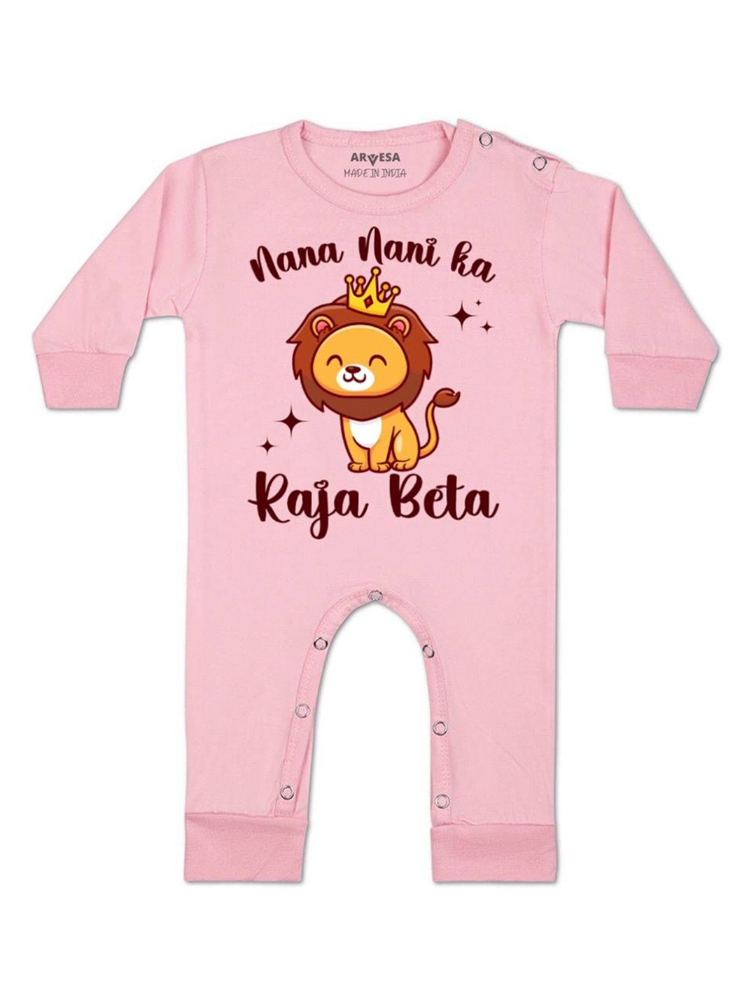 

Arvesa Kids Nana Nani Raja Beta Printed Baby Romper, Pink